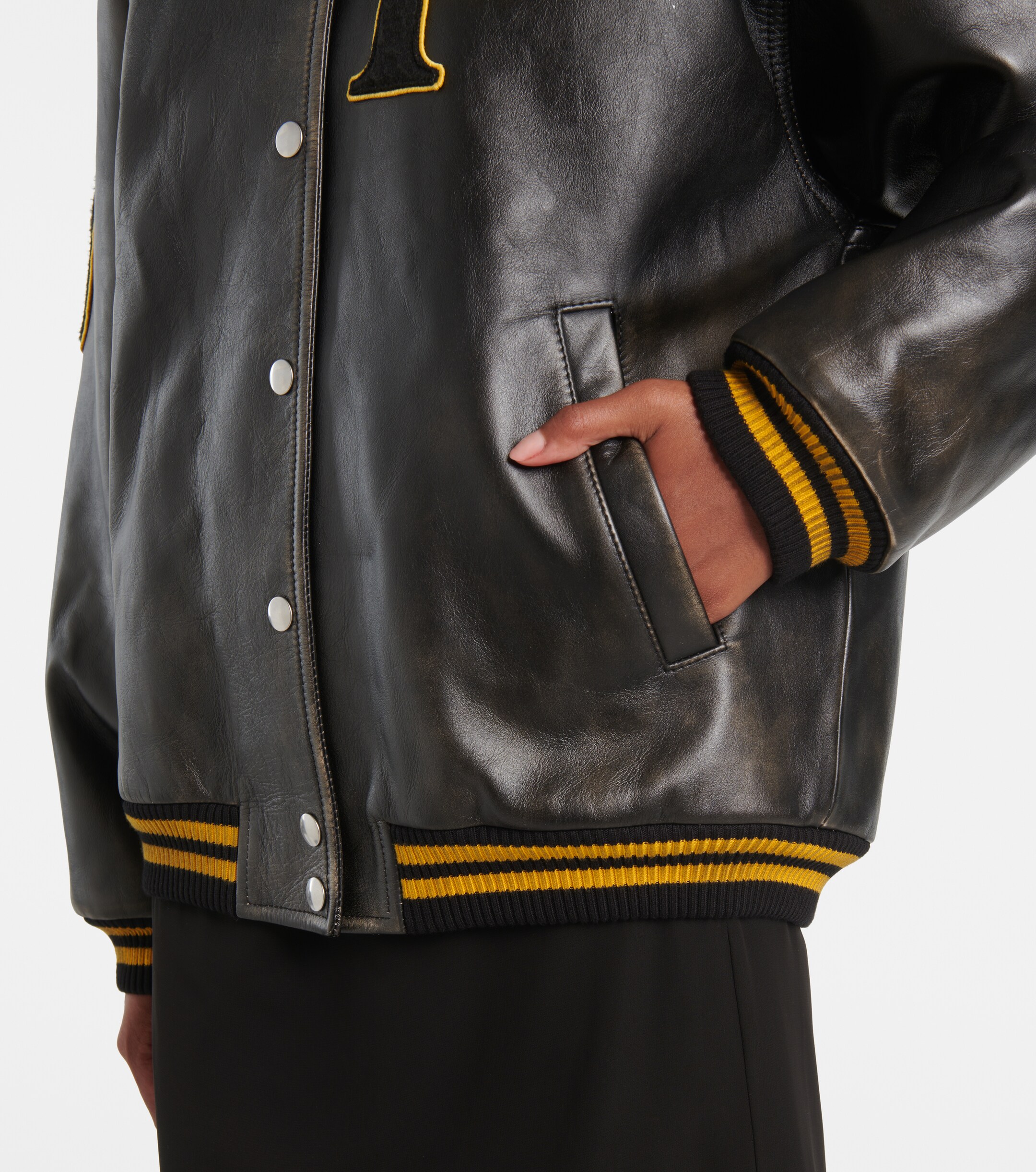 Prada Leather varsity jacket thumbnail