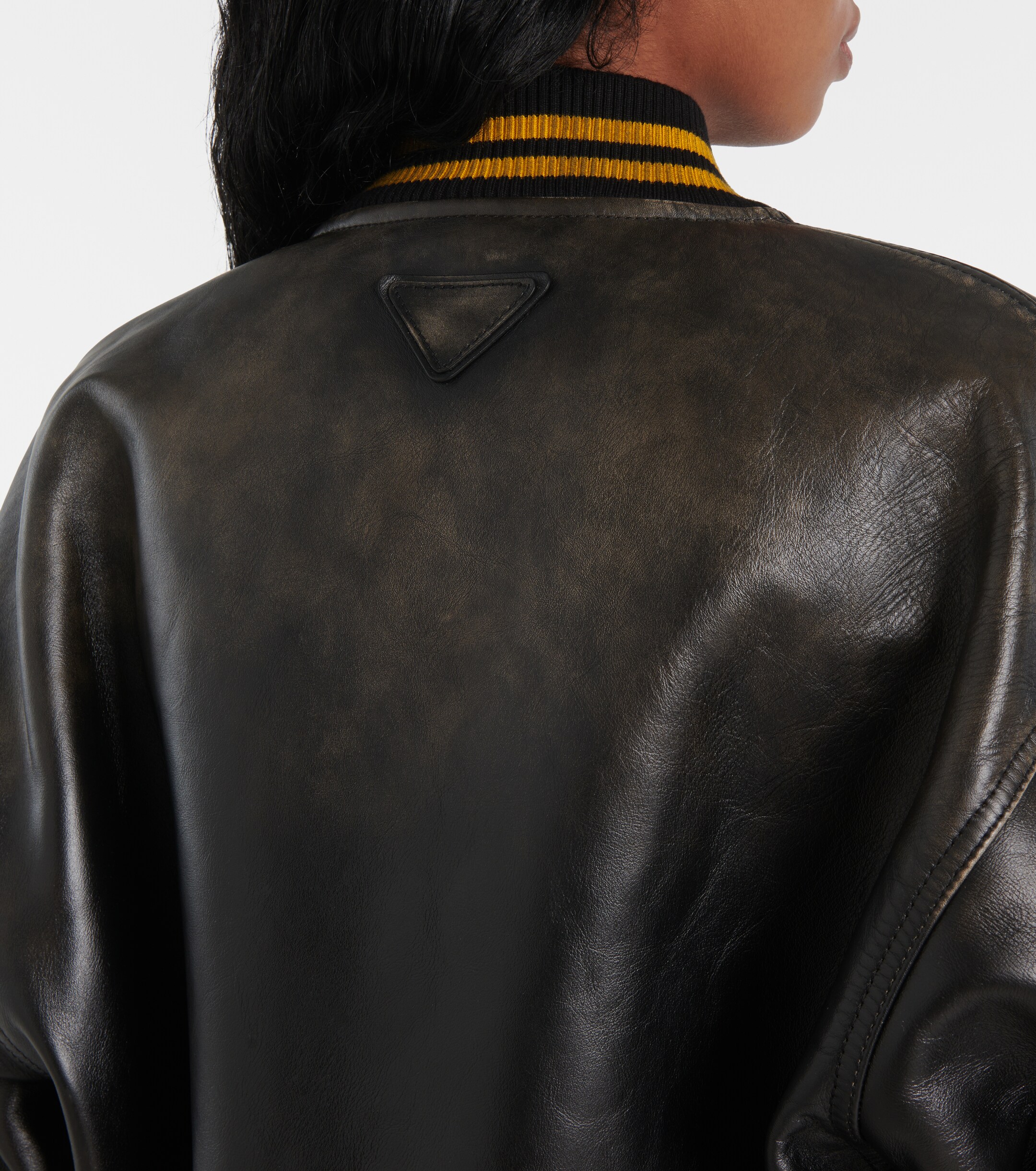 Prada Leather varsity jacket thumbnail