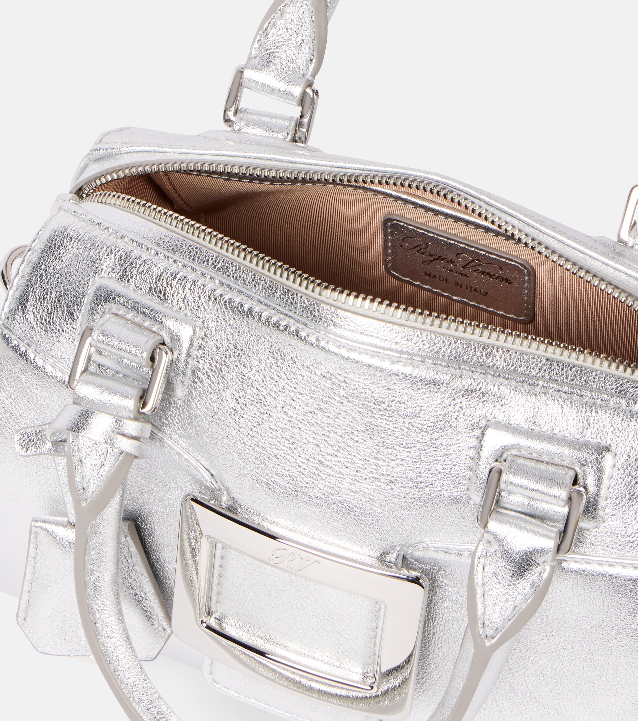 ROGER VIVIER Belle Vivier Mini metallic leather tote bag