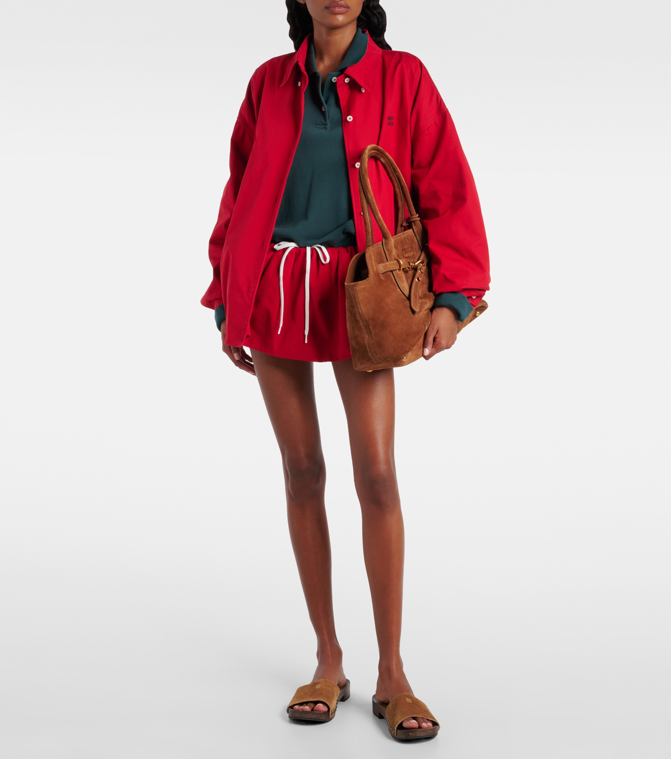 Miu Miu Aventure suede shoulder bag