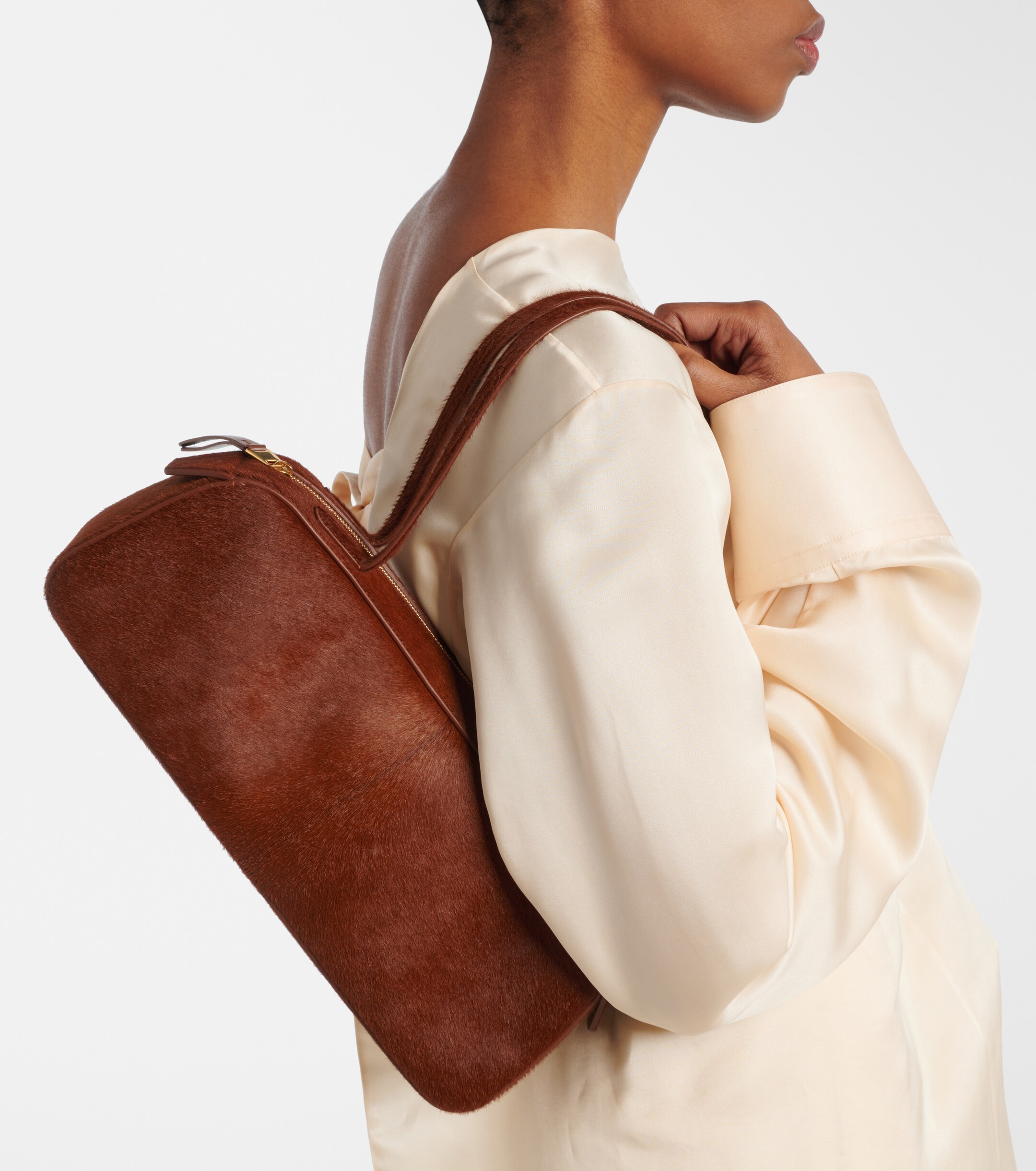 KHAITE Simona calf hair shoulder bag