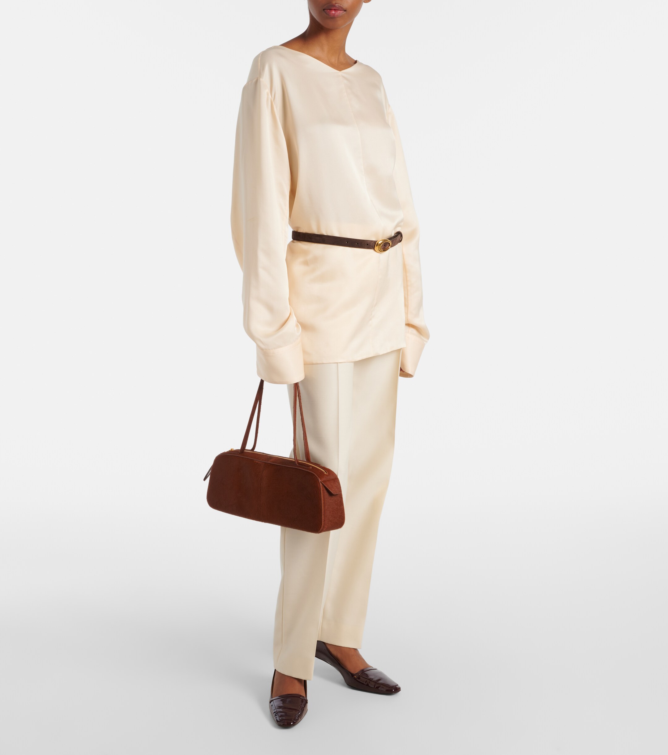 KHAITE Simona calf hair shoulder bag