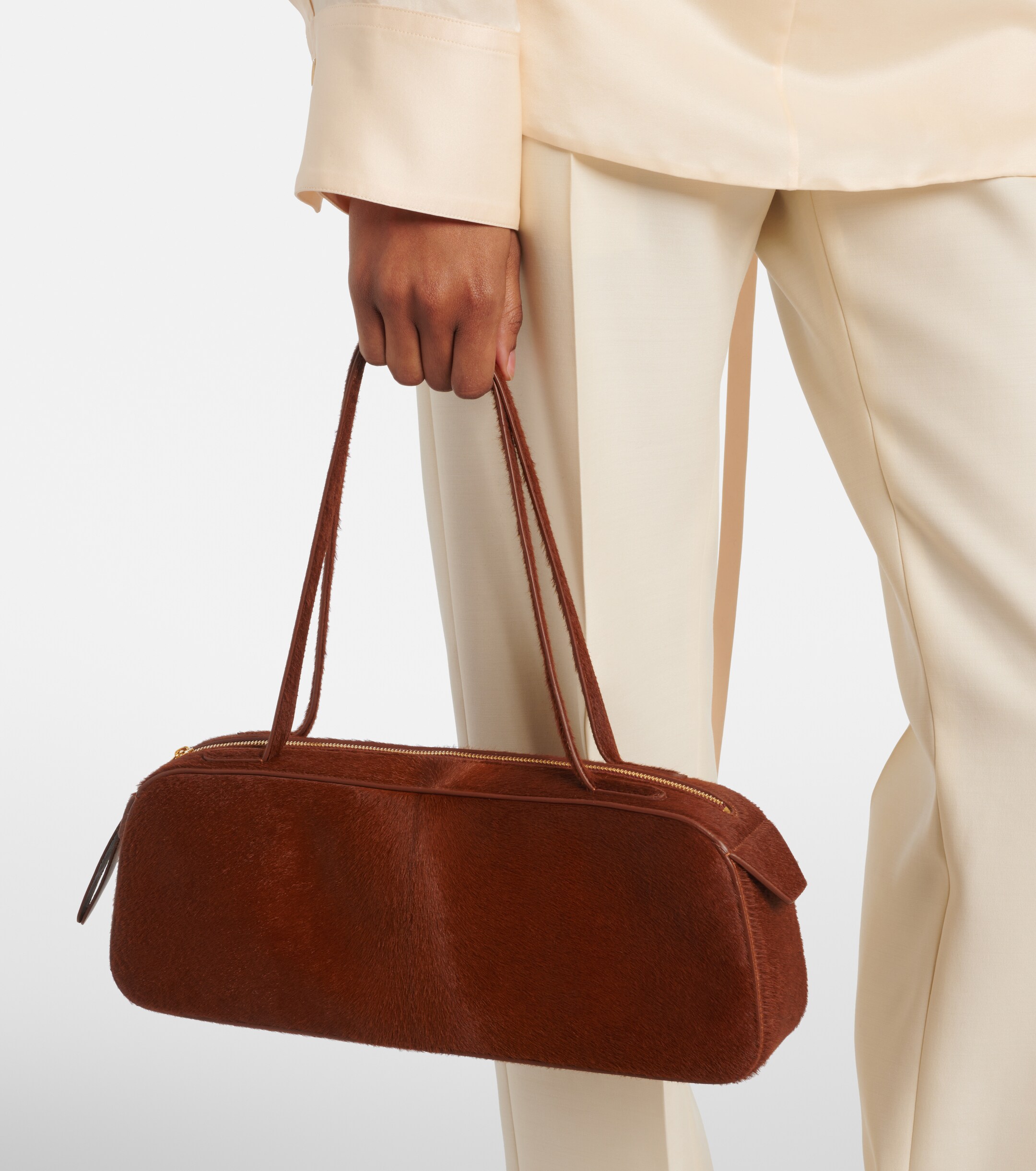 KHAITE Simona calf hair shoulder bag