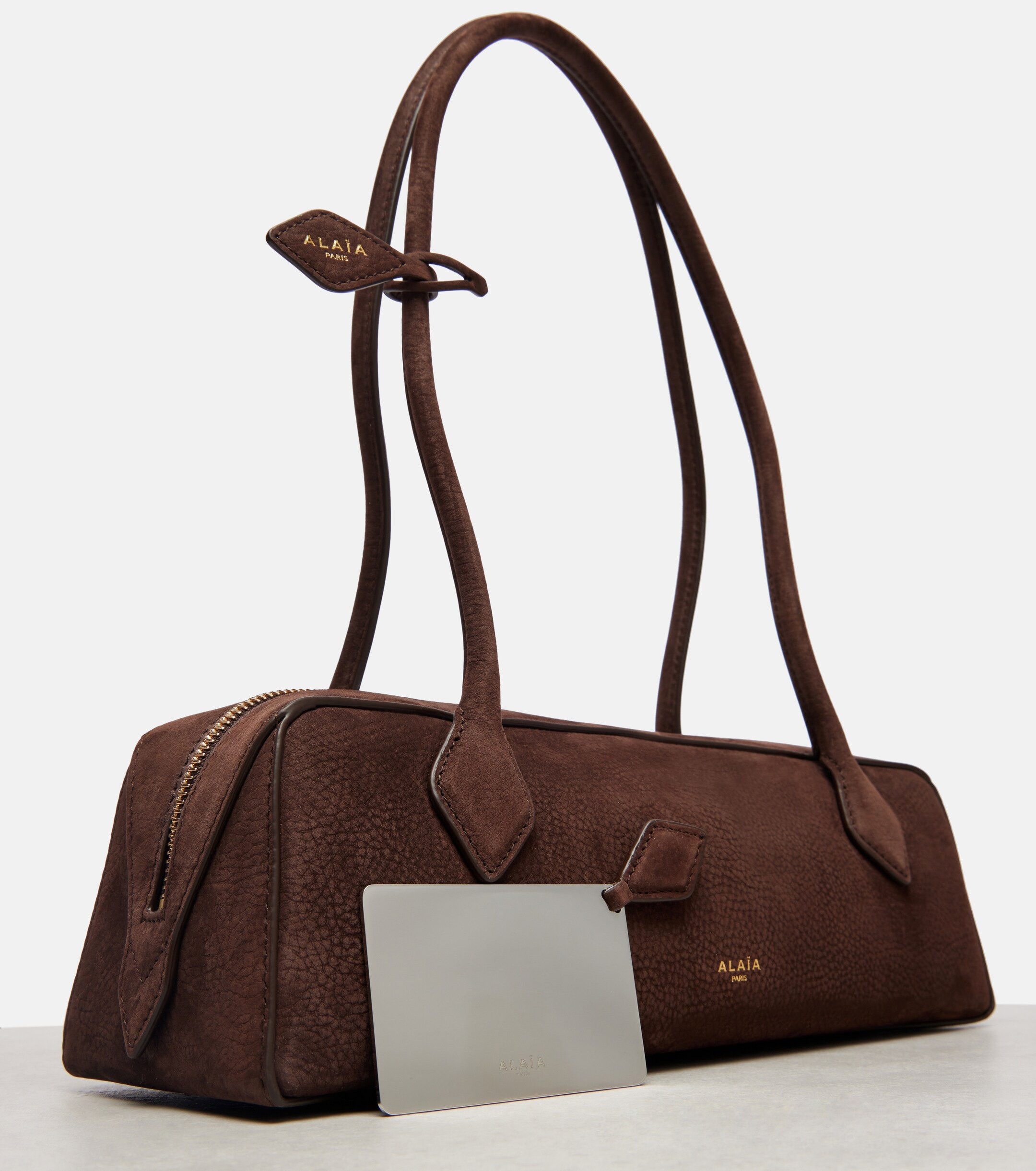 Alaïa Le Teckel Medium suede shoulder bag
