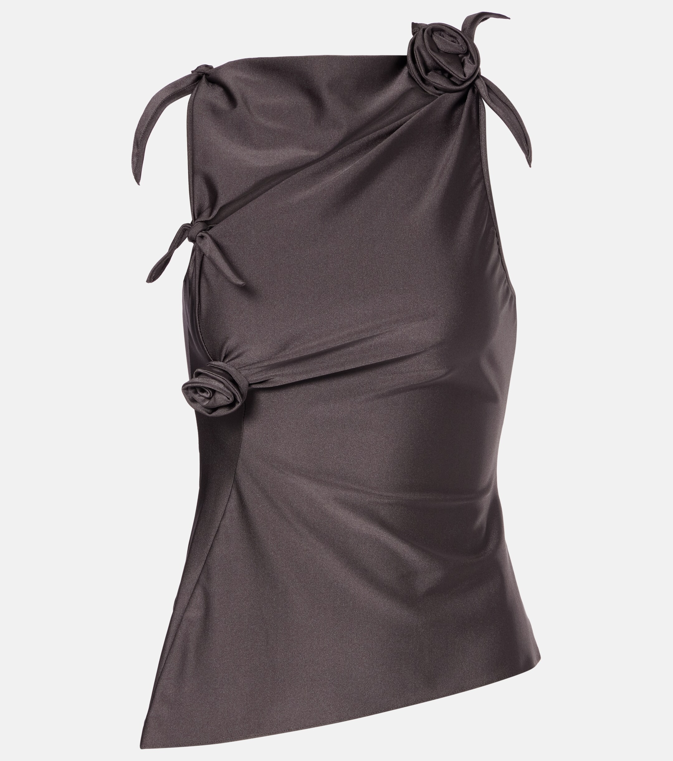 Coperni Floral-appliqué satin top