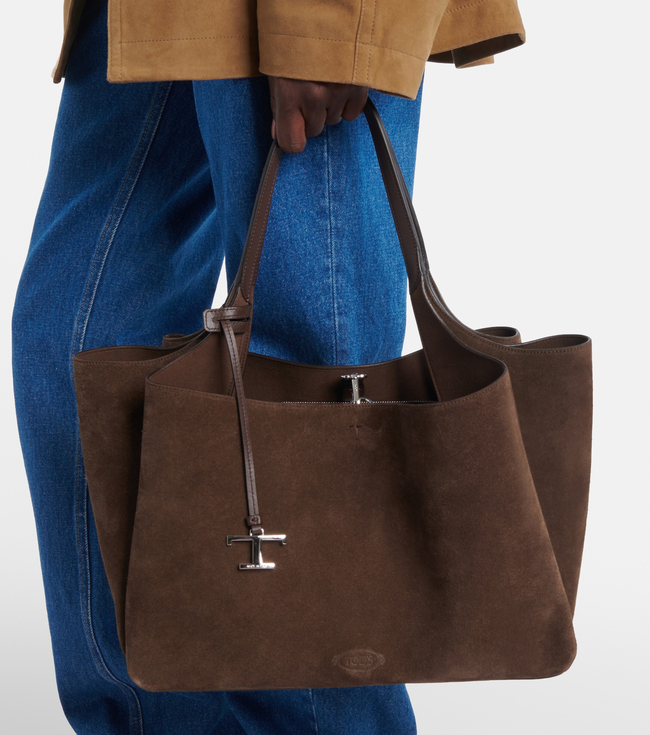 Tod's Apa Large leather suede tote bag