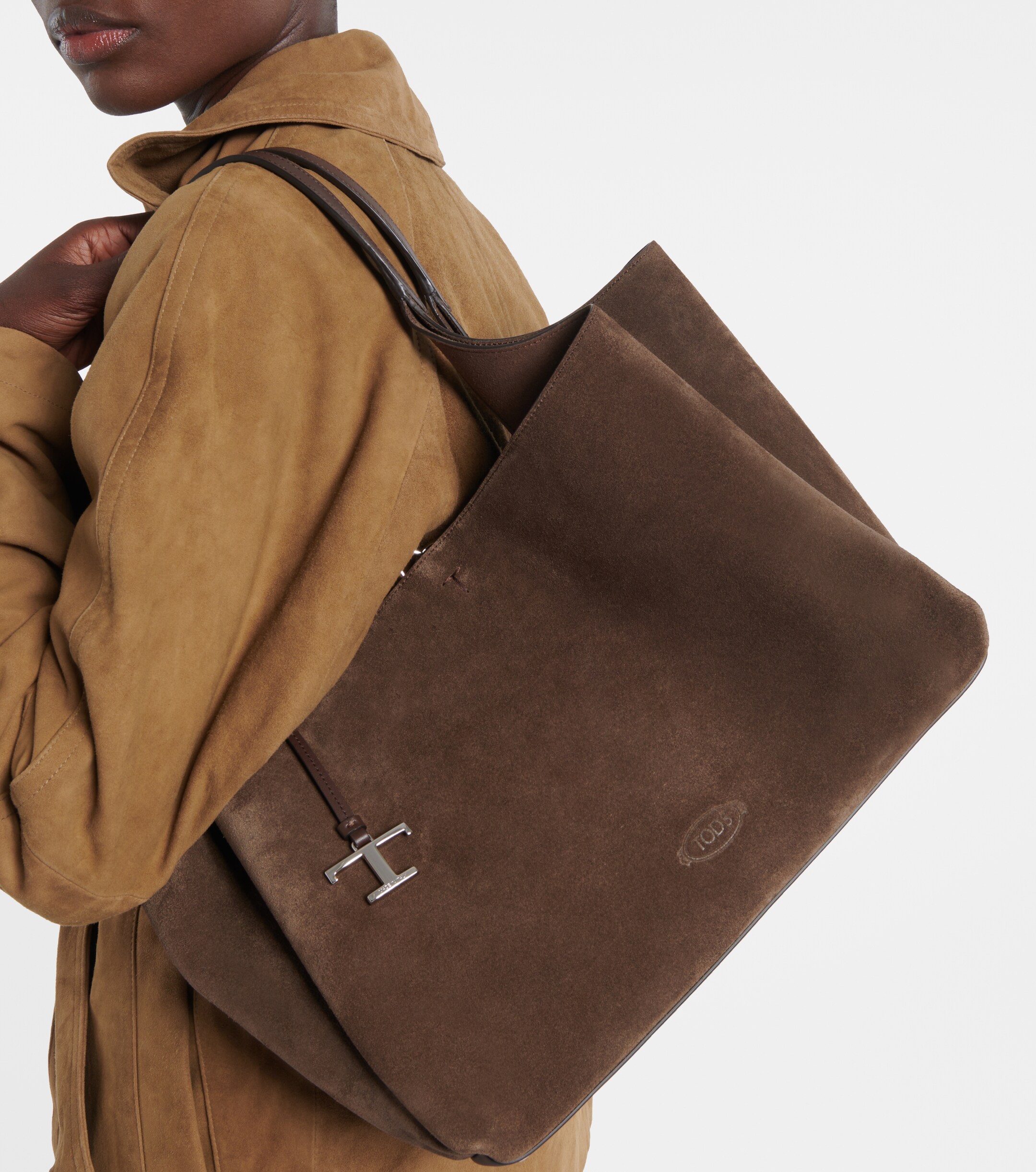 Tod's Apa Large leather suede tote bag