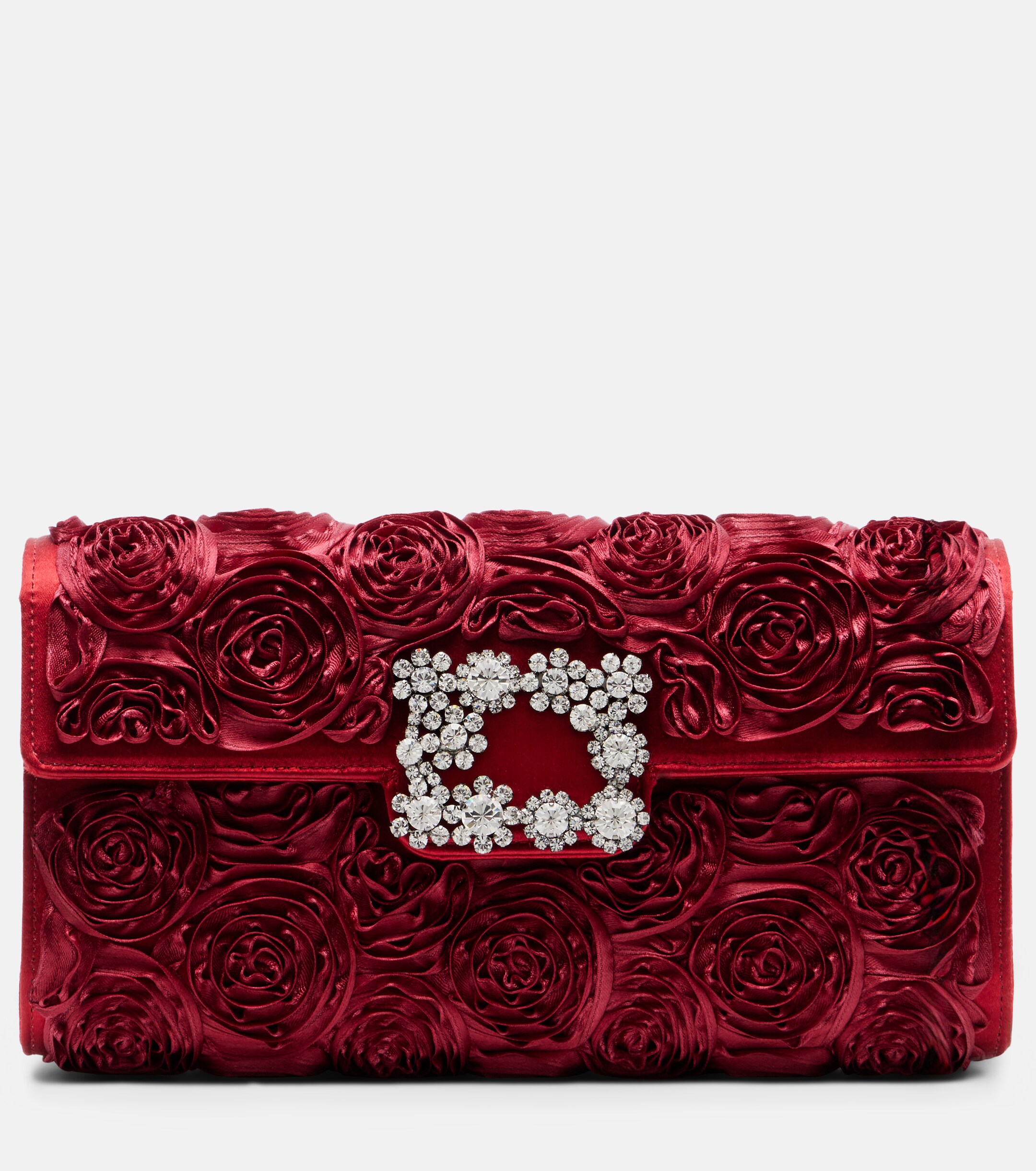 ROGER VIVIER Rose Vivier embellished satin clutch