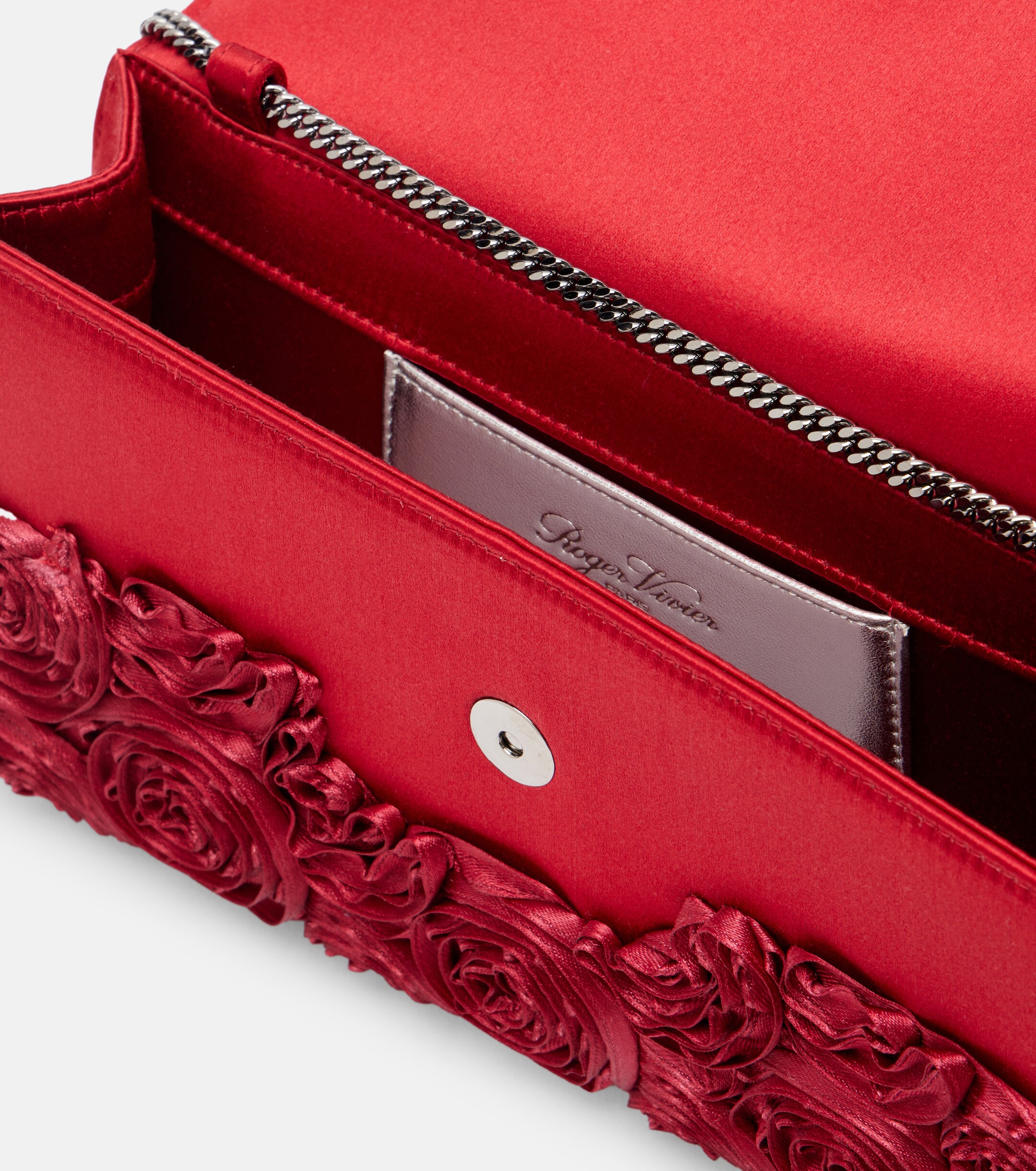 ROGER VIVIER Rose Vivier embellished satin clutch