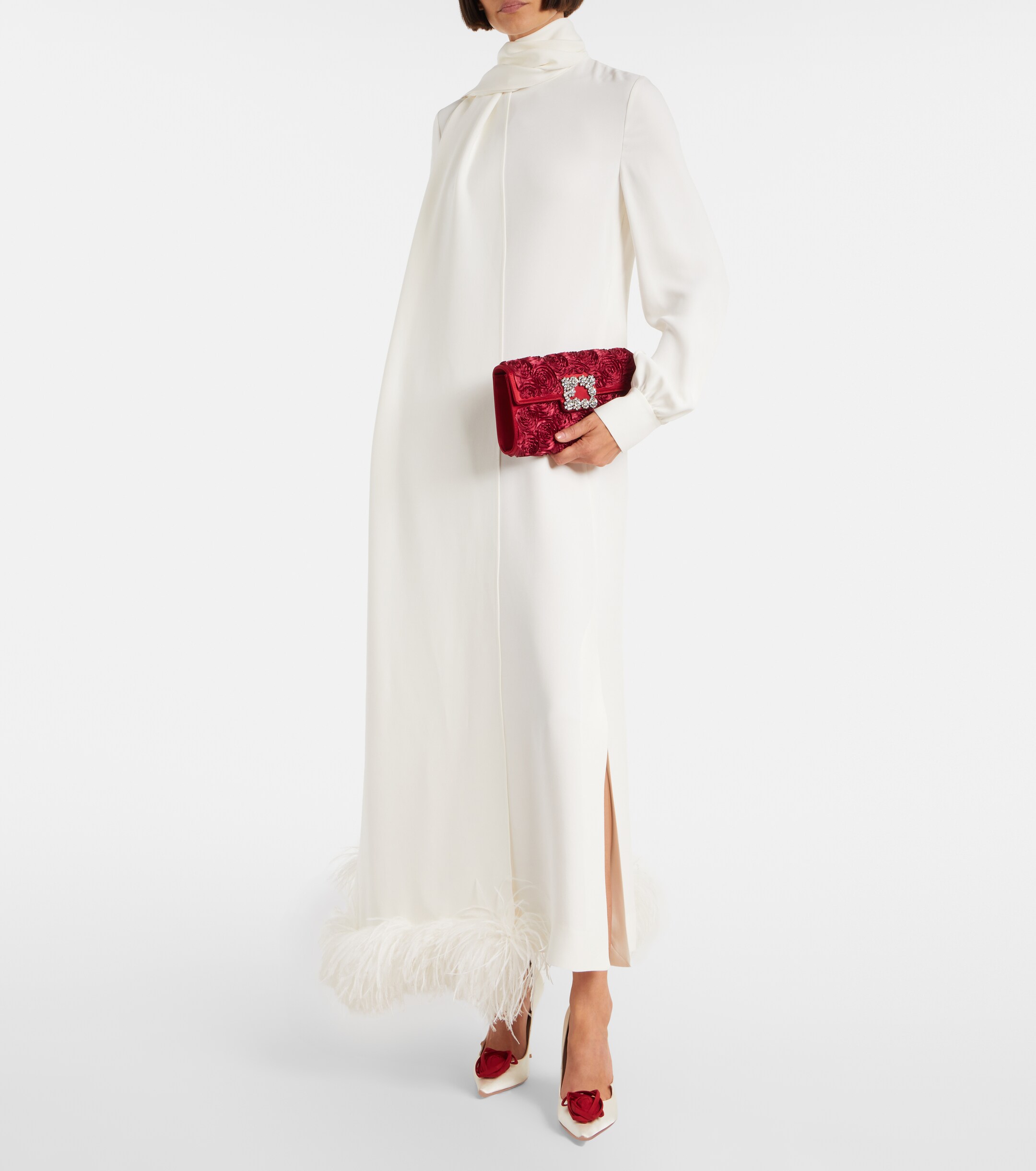 ROGER VIVIER Rose Vivier embellished satin clutch
