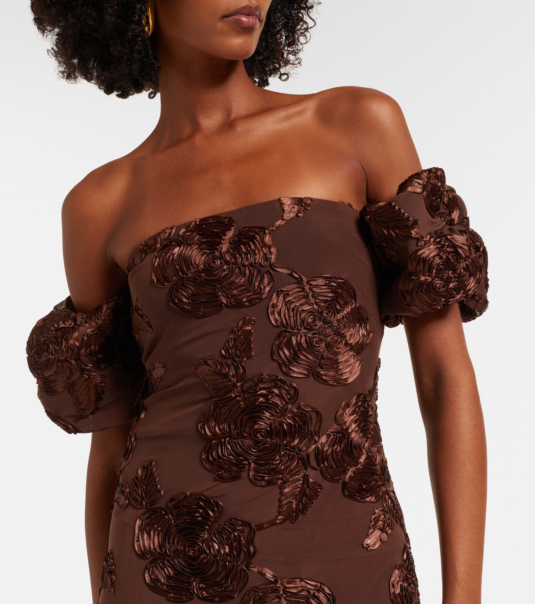 Rotate - Tasha embroidered off-shoulder maxi dress | Plush