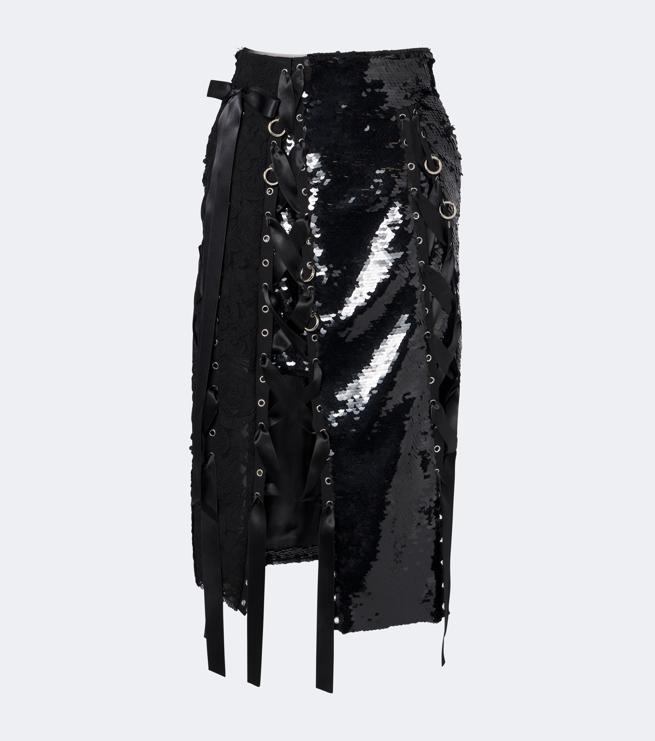Simone Rocha Simone Rocha Patchwork sequined lace midi skirt