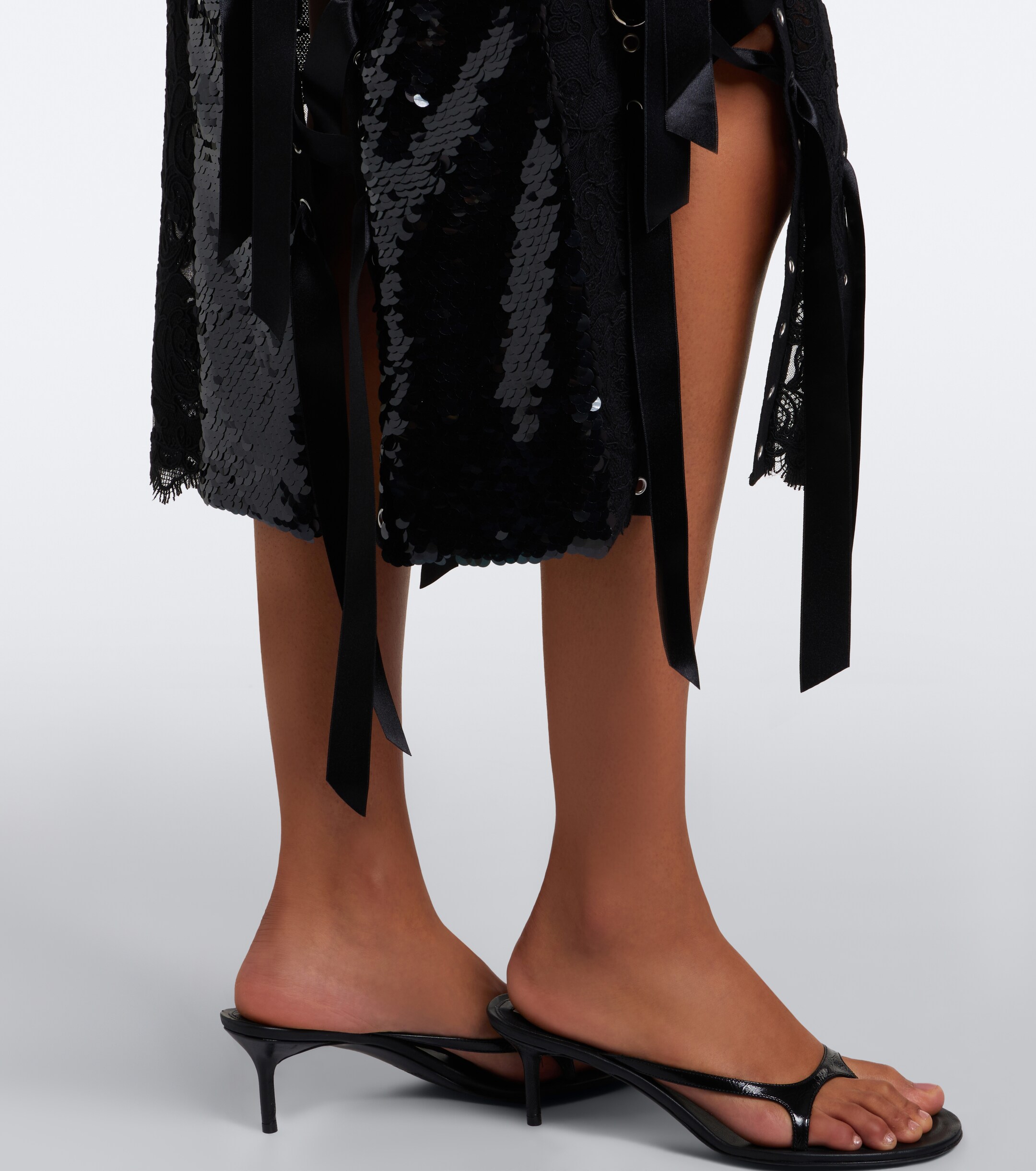 Simone Rocha Simone Rocha Patchwork sequined lace midi skirt
