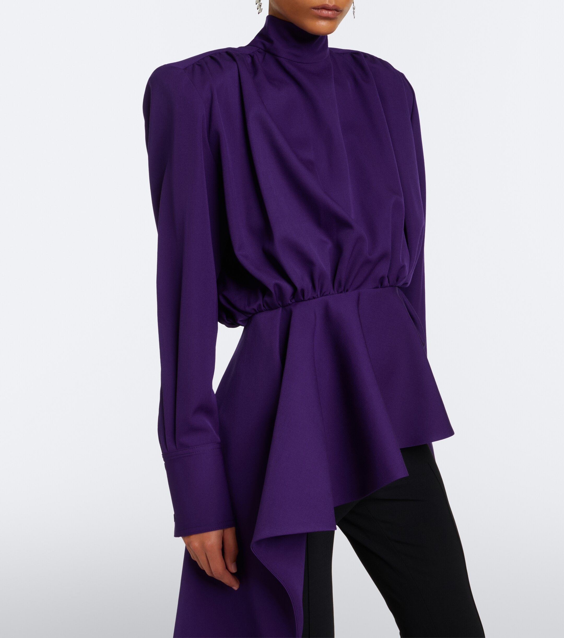 Mugler Mugler Peplum wool blouse