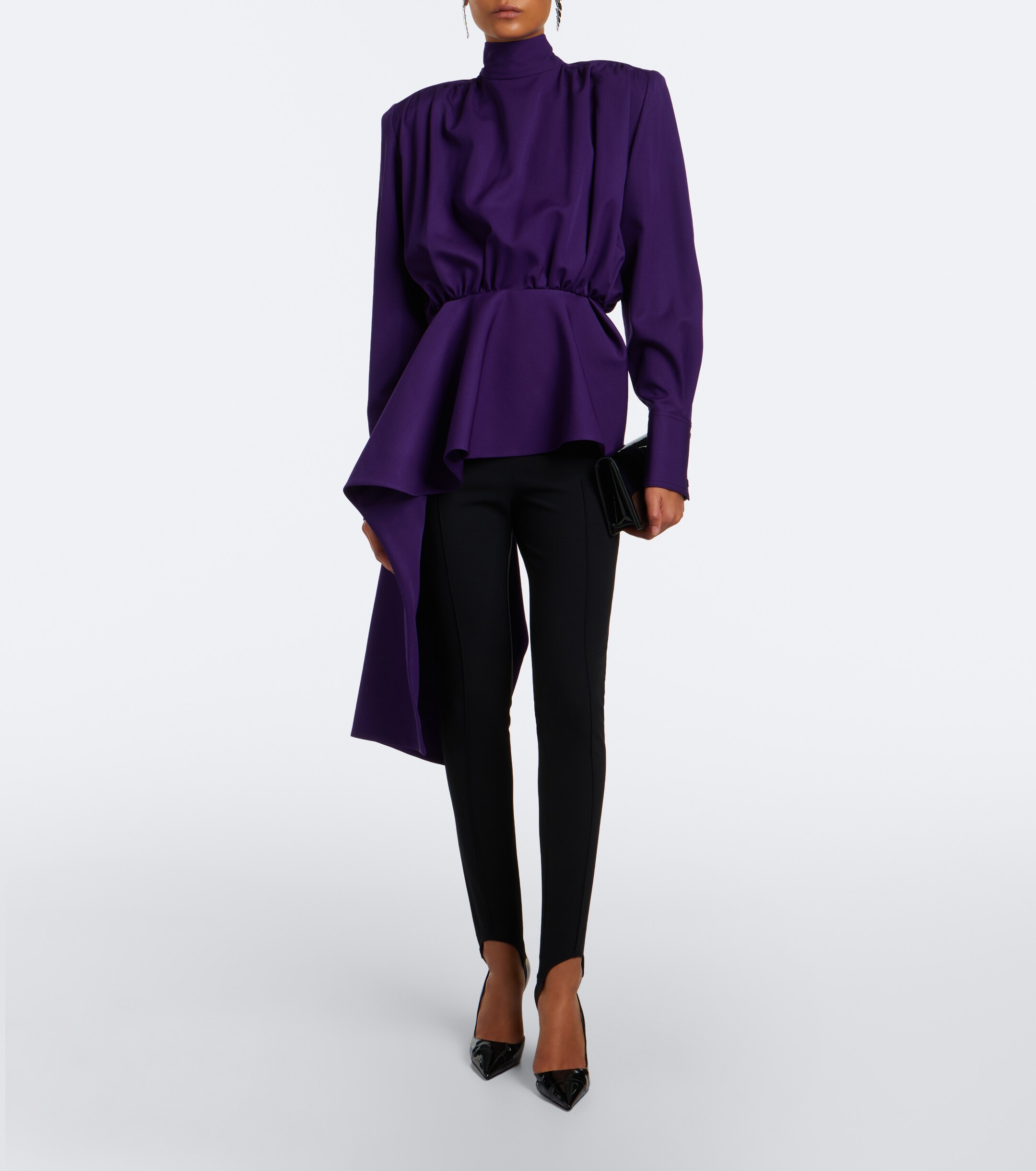 Mugler Mugler Peplum wool blouse