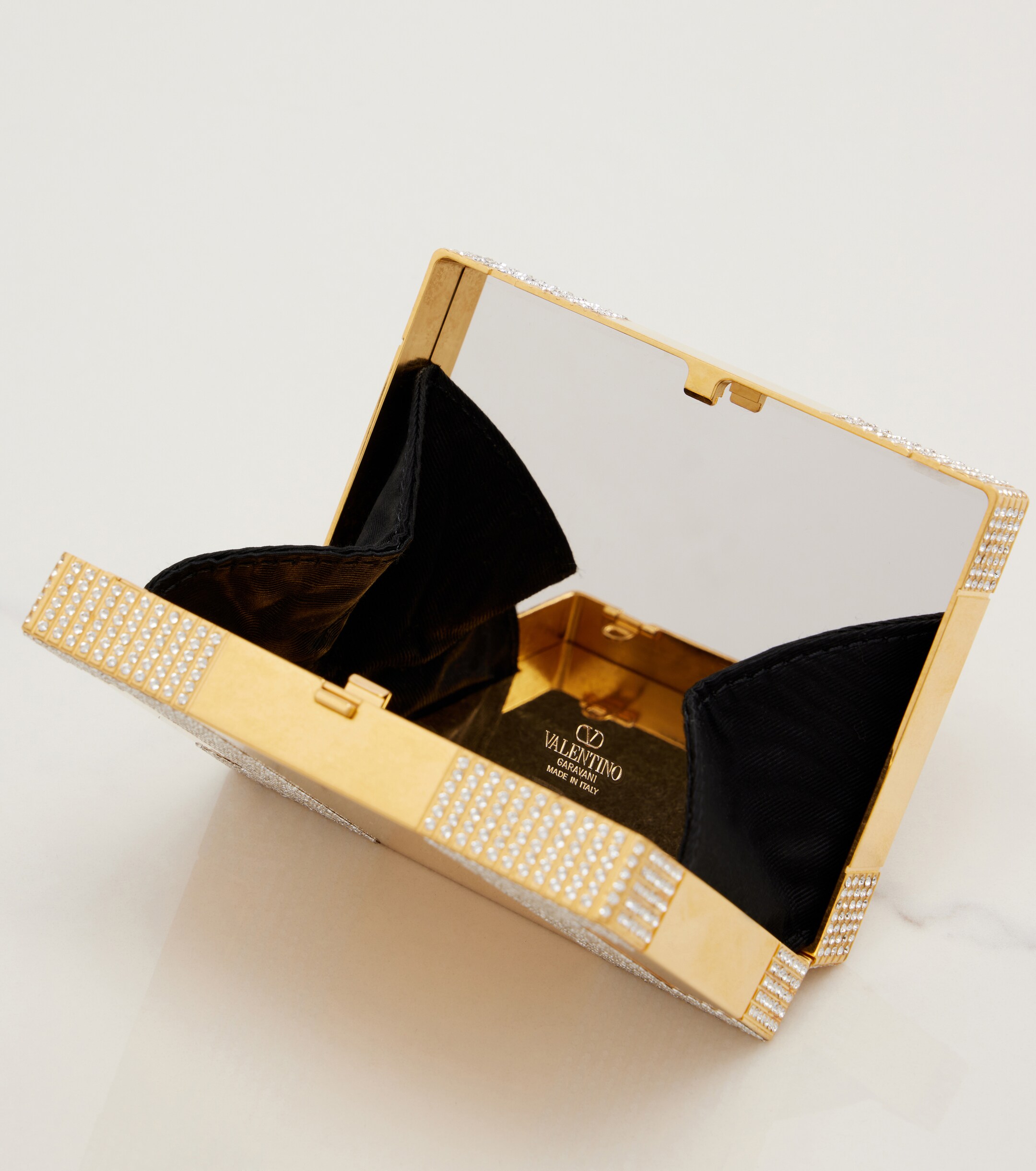 Valentino Garavani Minaumorphe Swarovski®-embellished satin clutch thumbnail