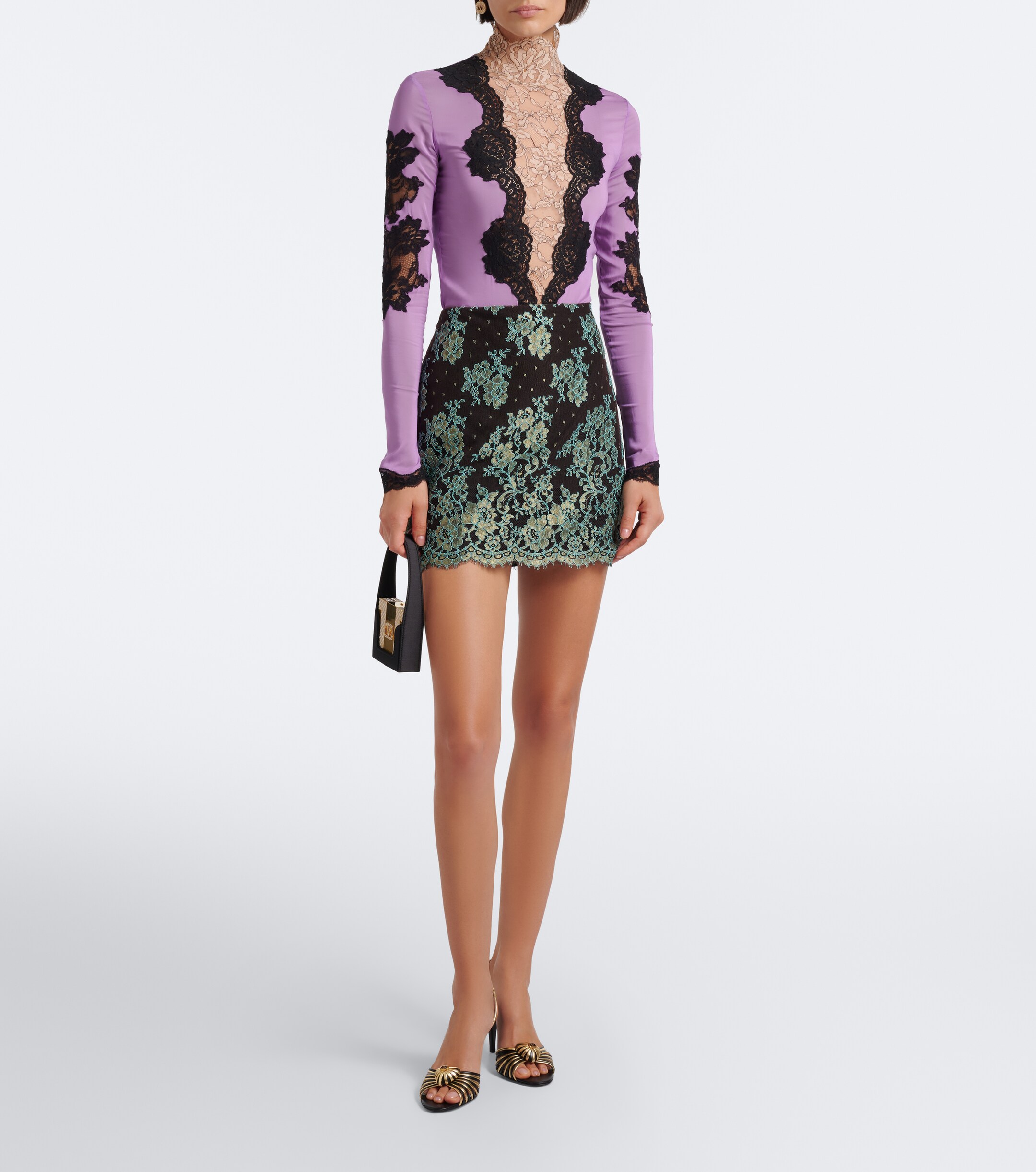 Valentino Garavani Minaumorphe Swarovski®-embellished satin clutch thumbnail