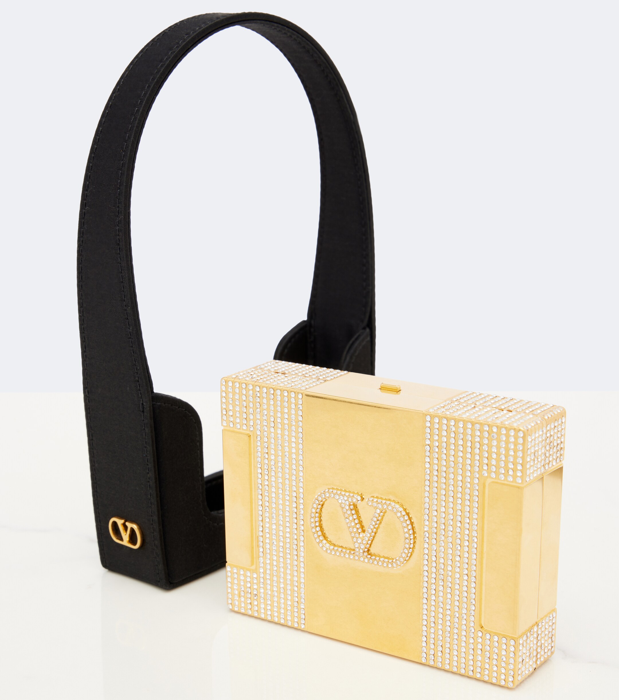 Valentino Garavani Minaumorphe Swarovski®-embellished satin clutch thumbnail