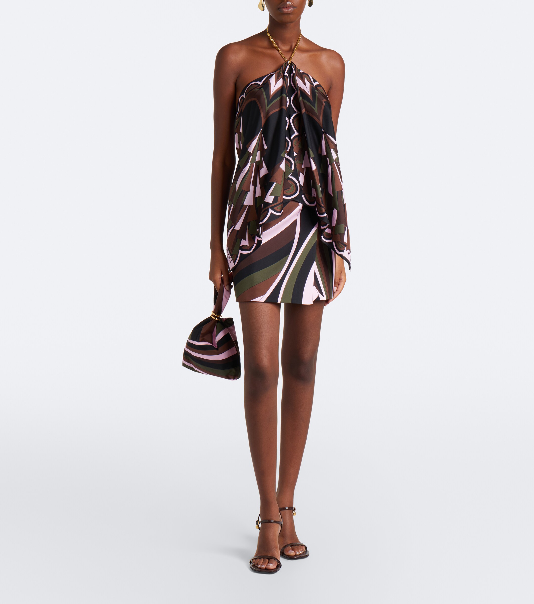 Pucci Pucci Iride silk twill wrap skirt