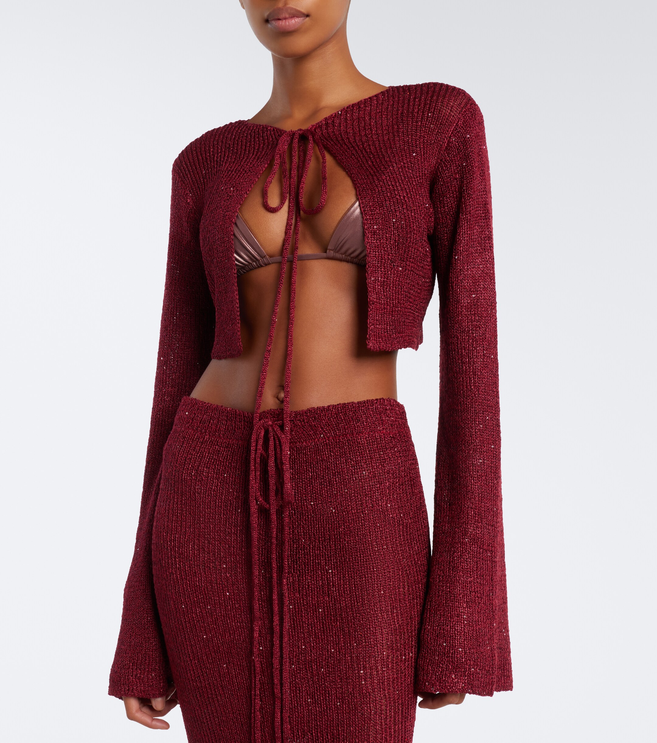 Bananhot Bananhot Alma cropped sequined cardigan