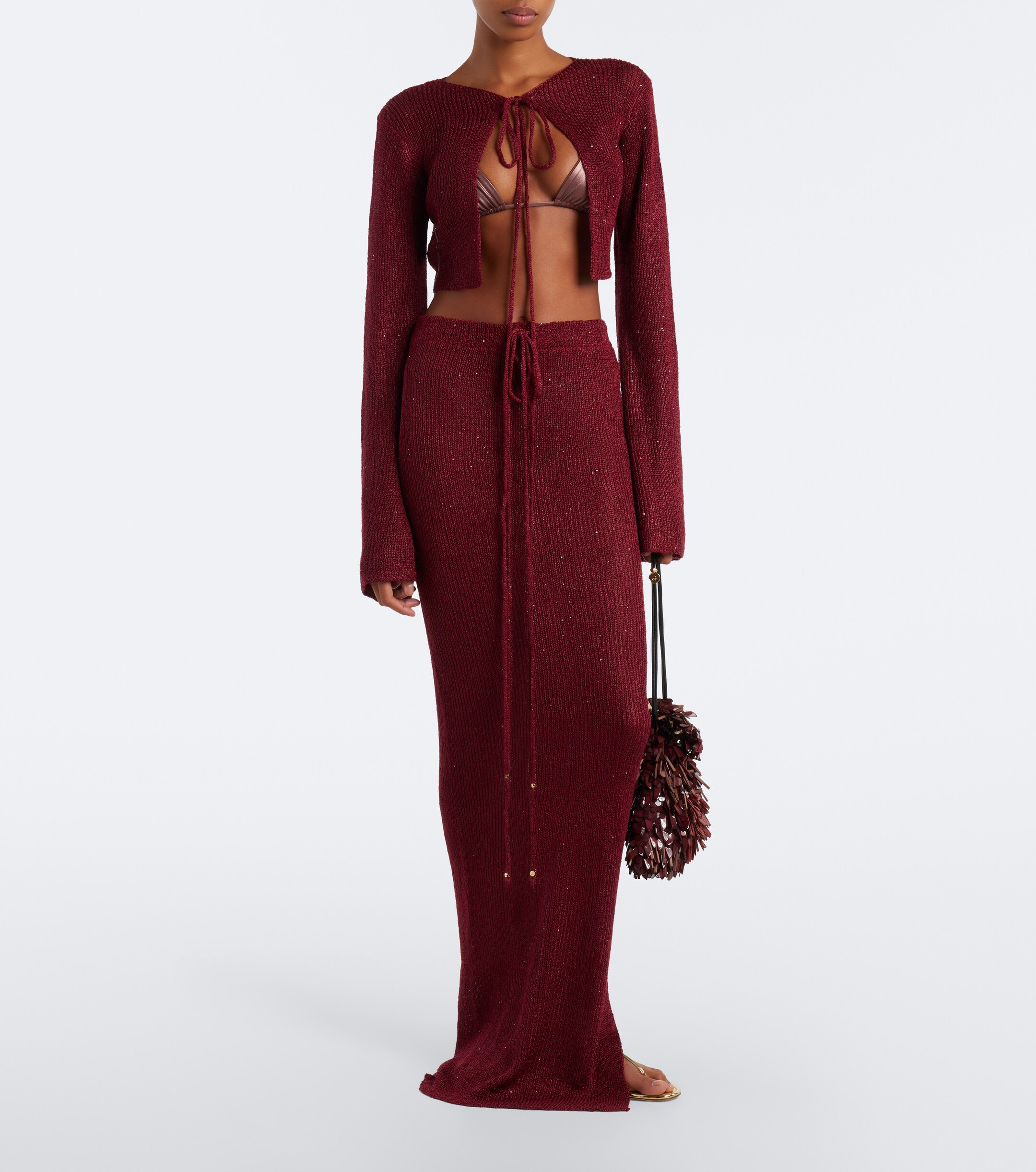 Bananhot Bananhot Alma cropped sequined cardigan