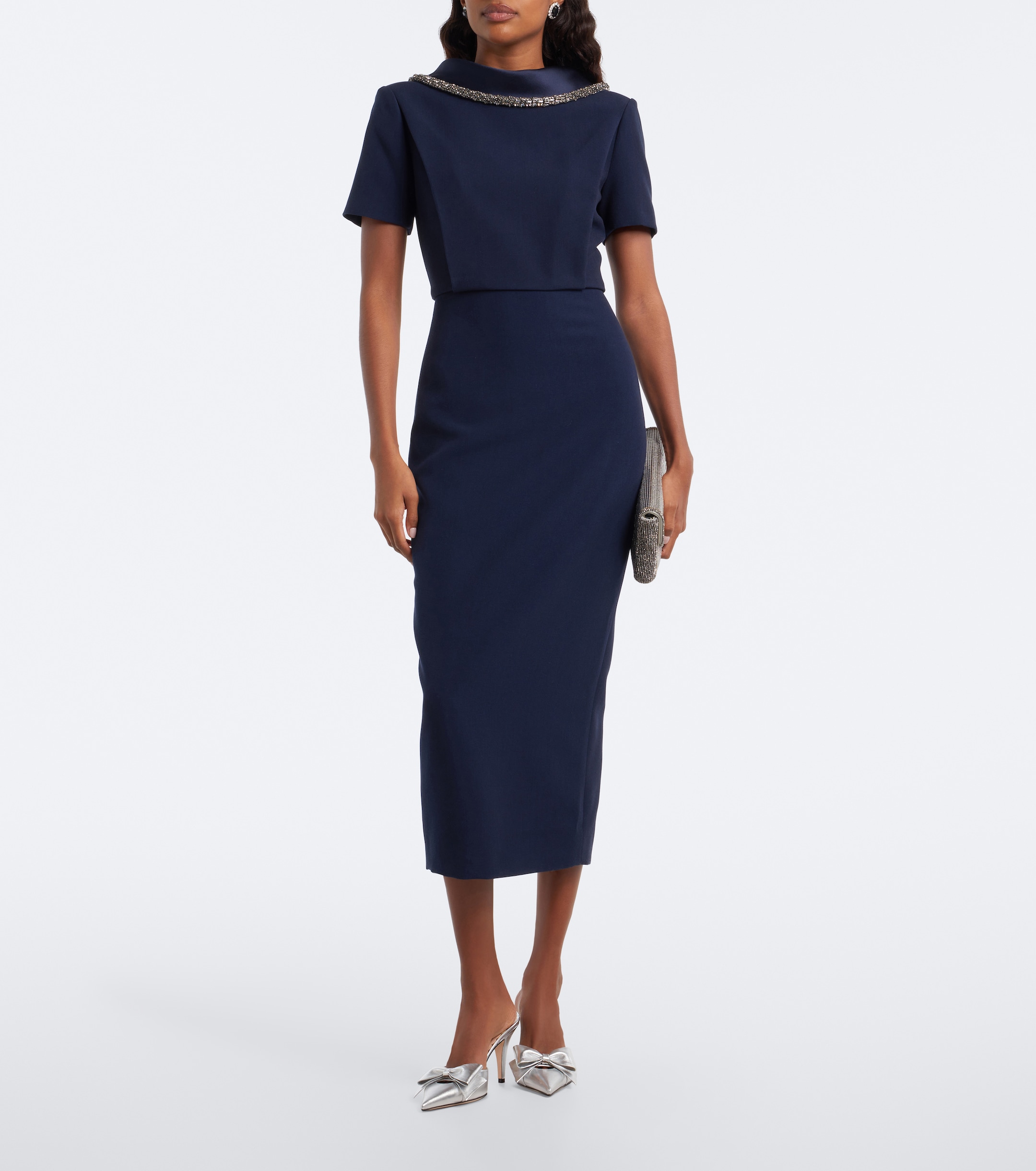 Roland Mouret Roland Mouret Embellished crêpe midi dress