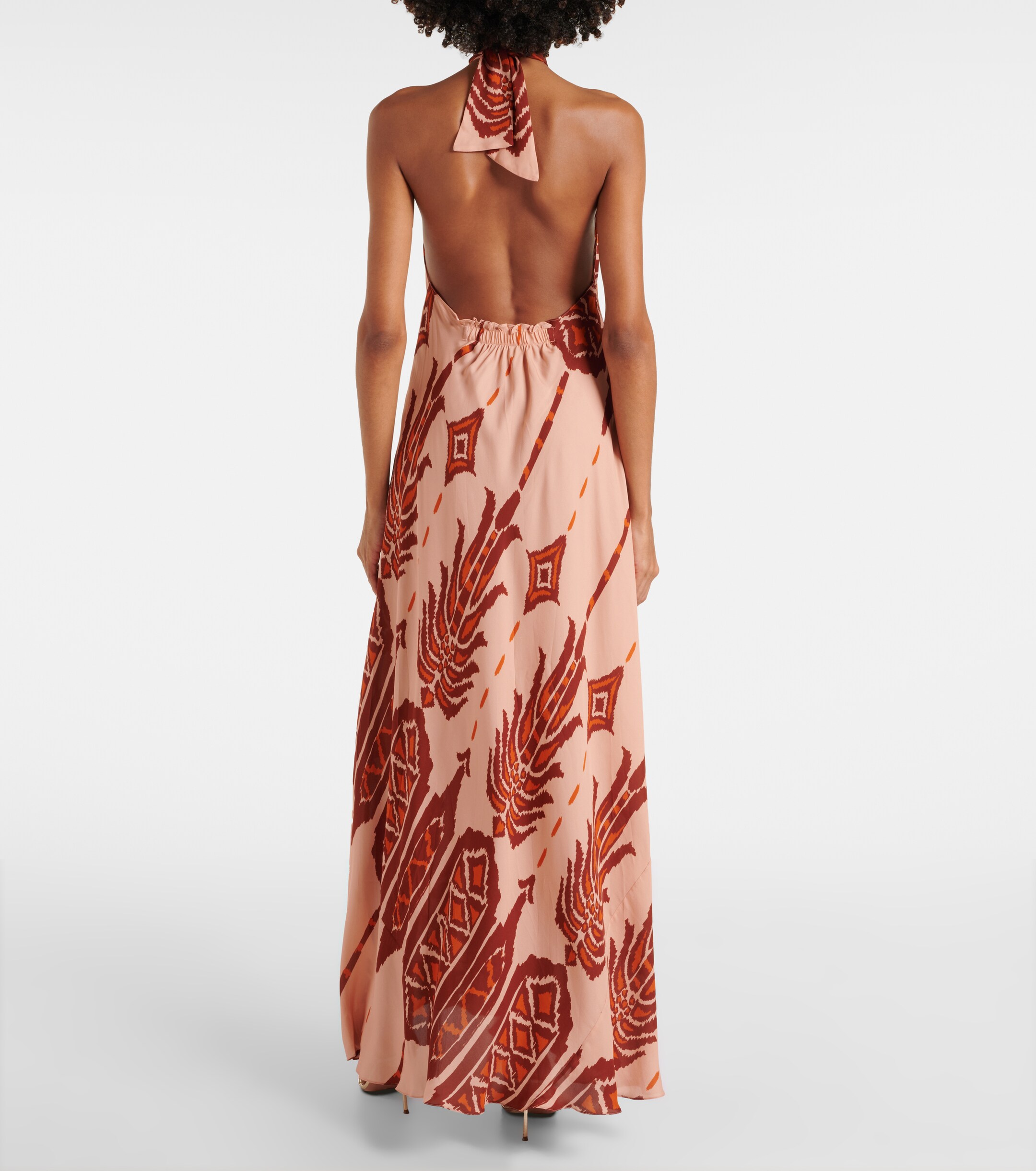 Johanna Ortiz Printed halterneck silk gown