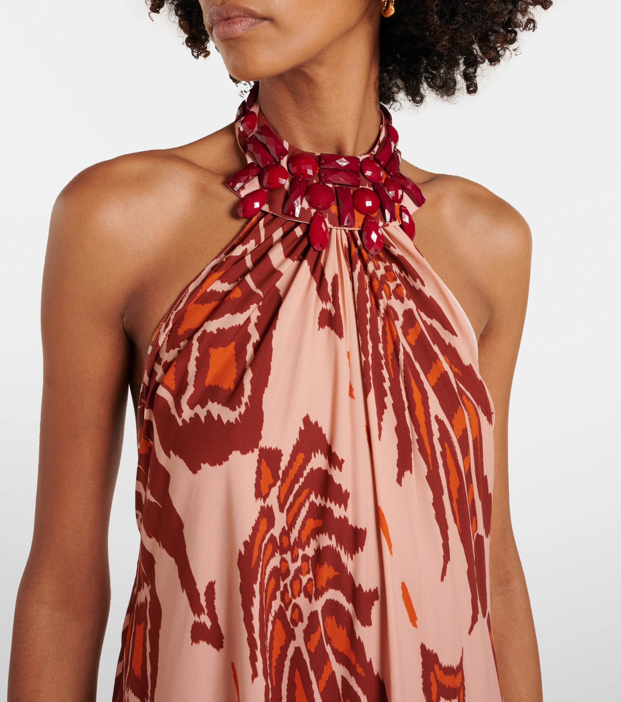 Johanna Ortiz Printed halterneck silk gown