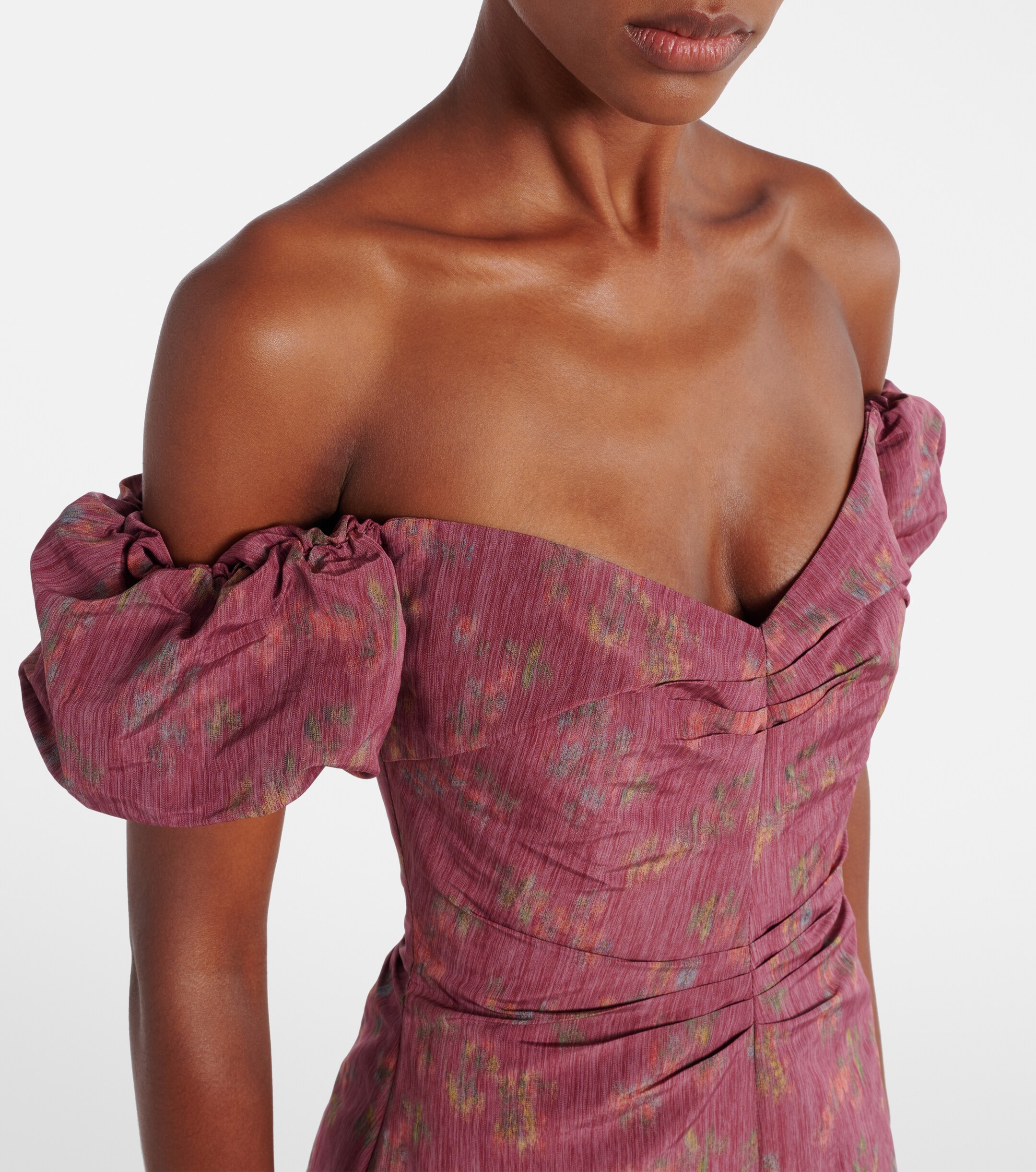 Markarian Adelaine floral puff sleeves gown