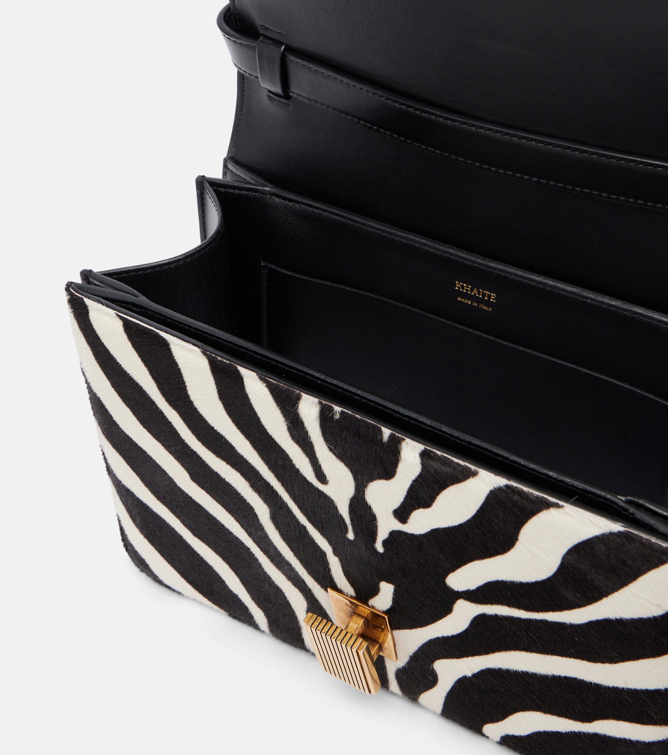 KHAITE Blake zebra-print calf hair crossbody bag
