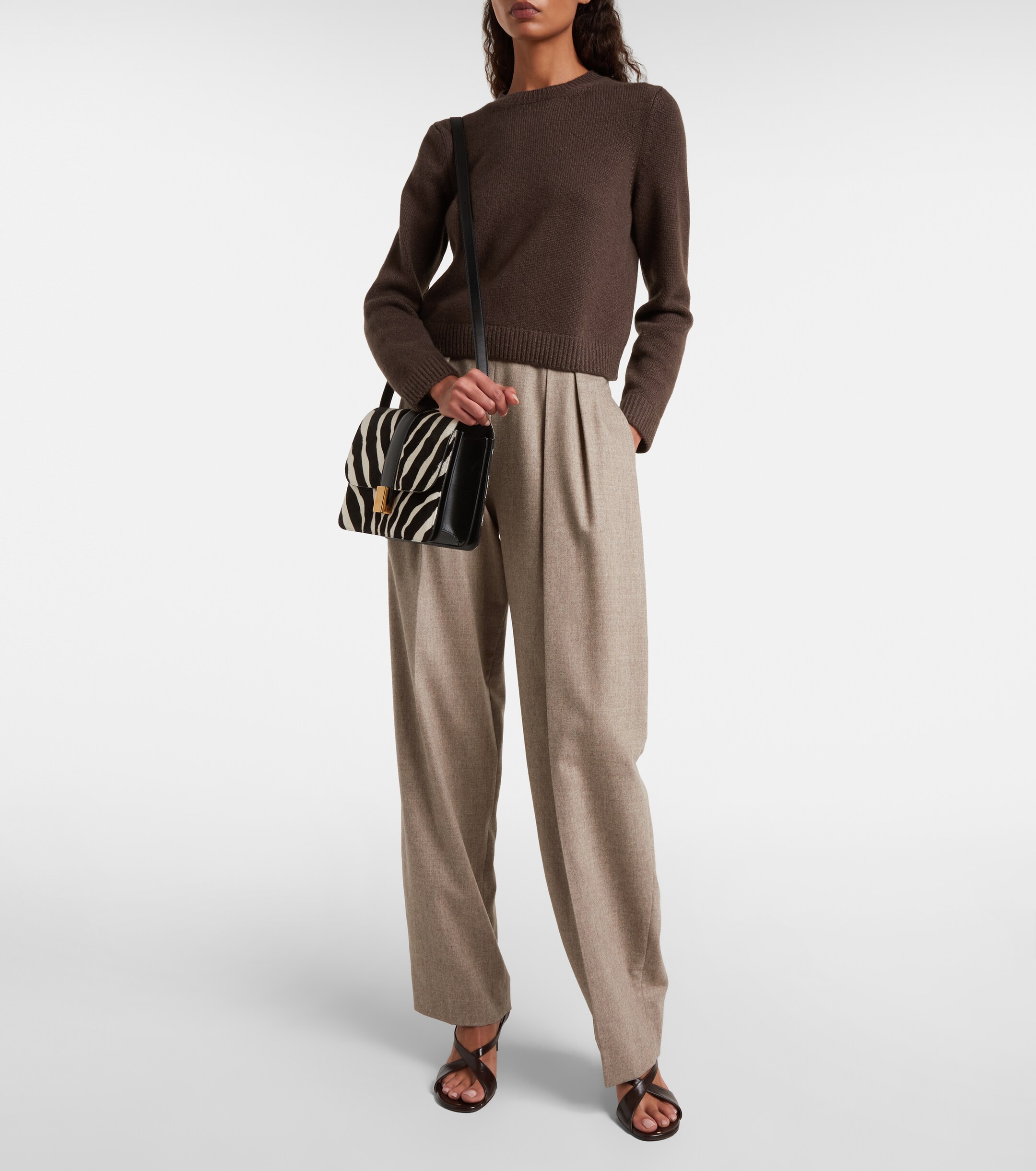 KHAITE Blake zebra-print calf hair crossbody bag