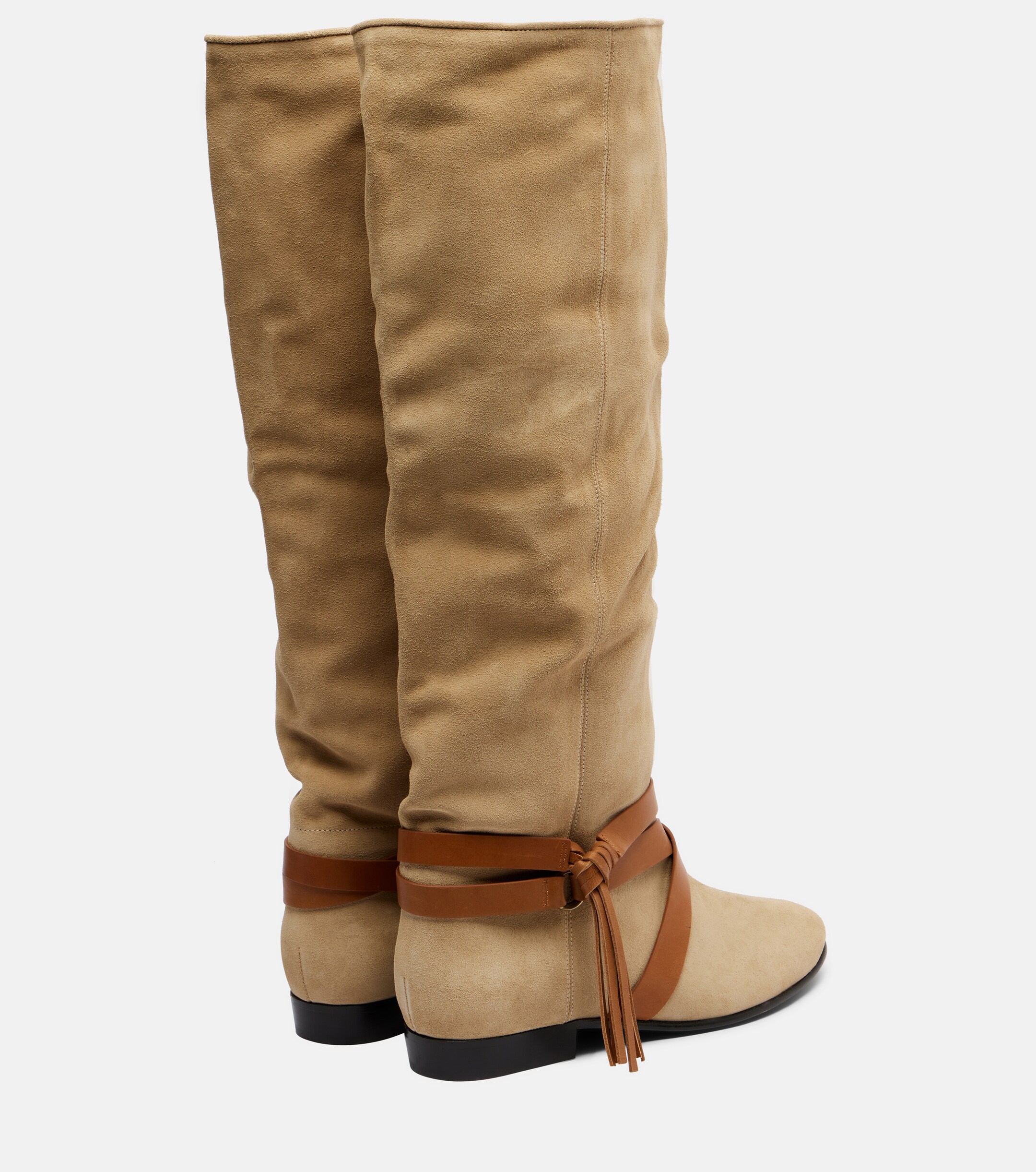 Isabel Marant Silmon leather-trimmed suede knee-high boots thumbnail