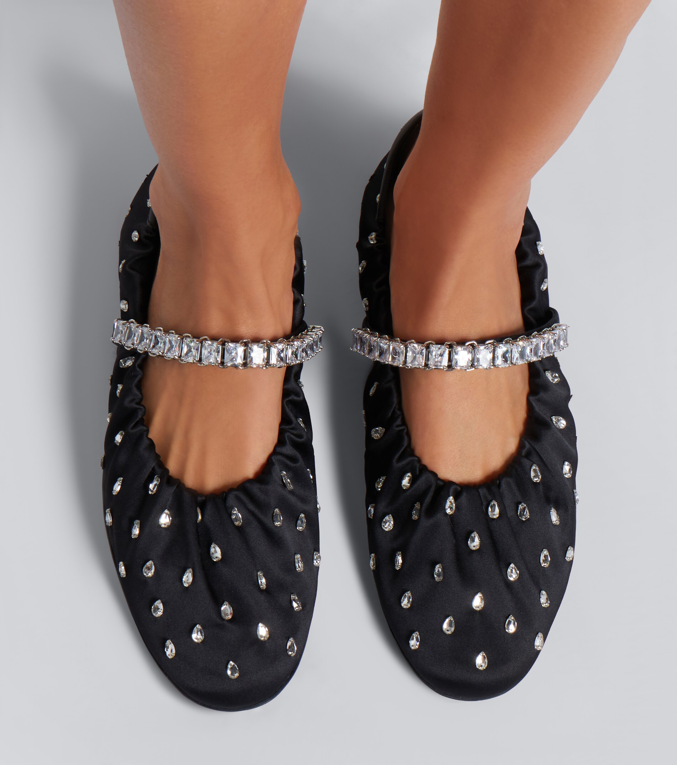 JIMMY CHOO Jimmy Choo Jade embellished satin ballet flats