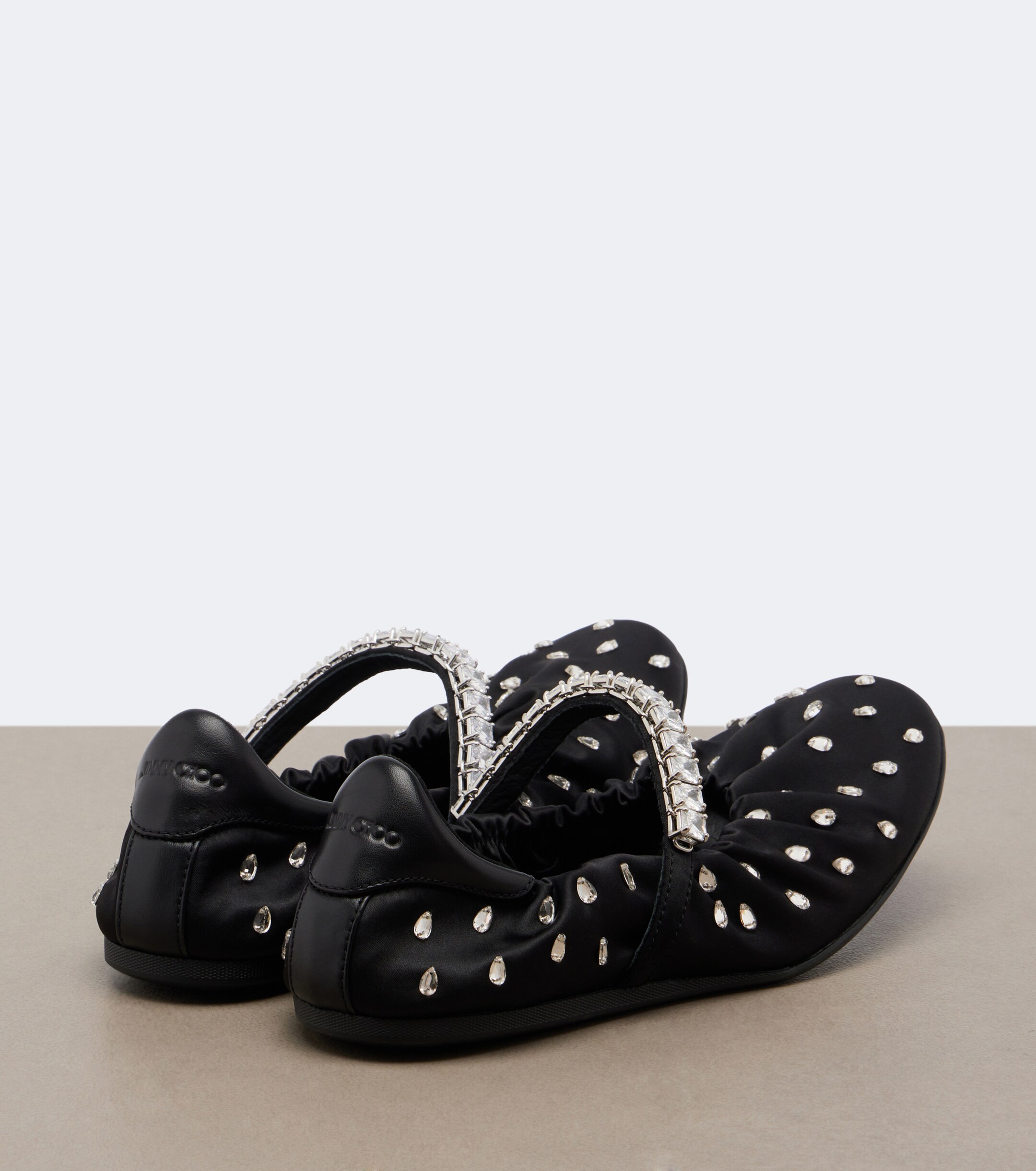 JIMMY CHOO Jimmy Choo Jade embellished satin ballet flats