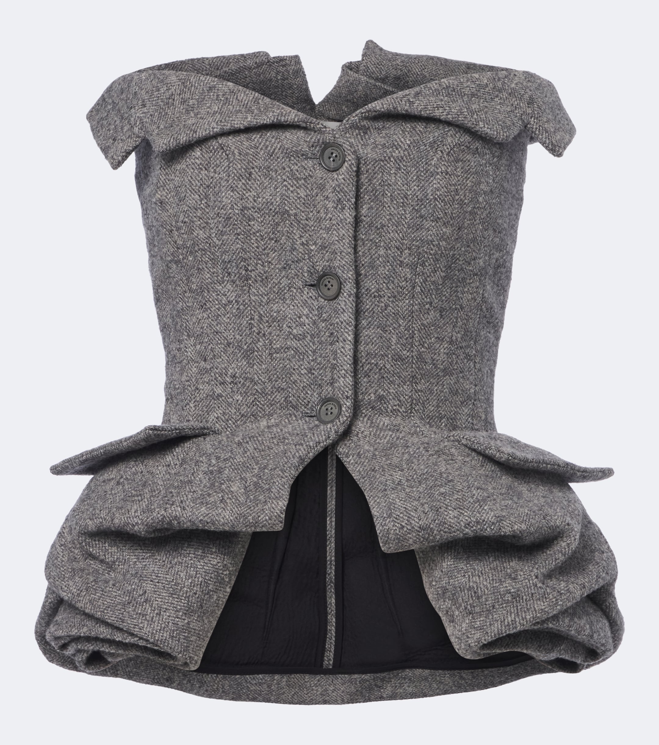 Magda Butrym Magda Butrym Herringbone peplum wool and cashmere-blend top