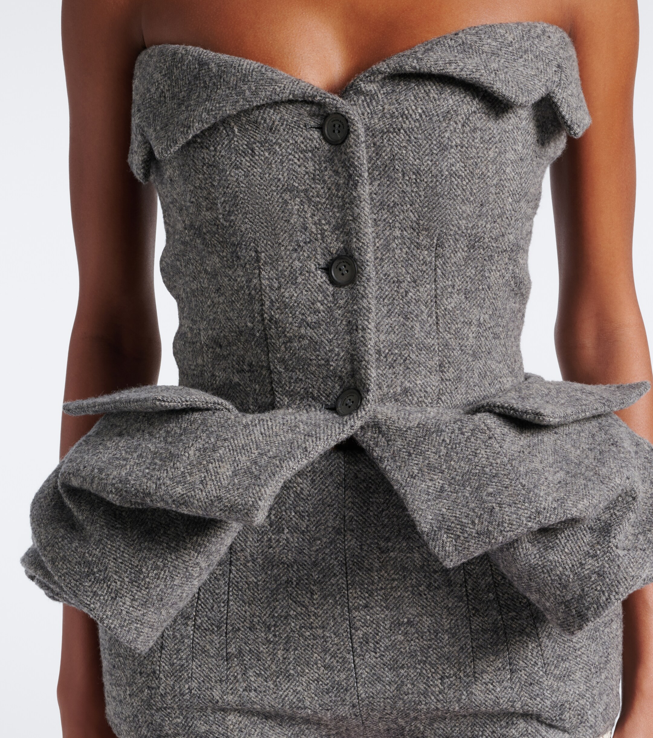 Magda Butrym Magda Butrym Herringbone peplum wool and cashmere-blend top