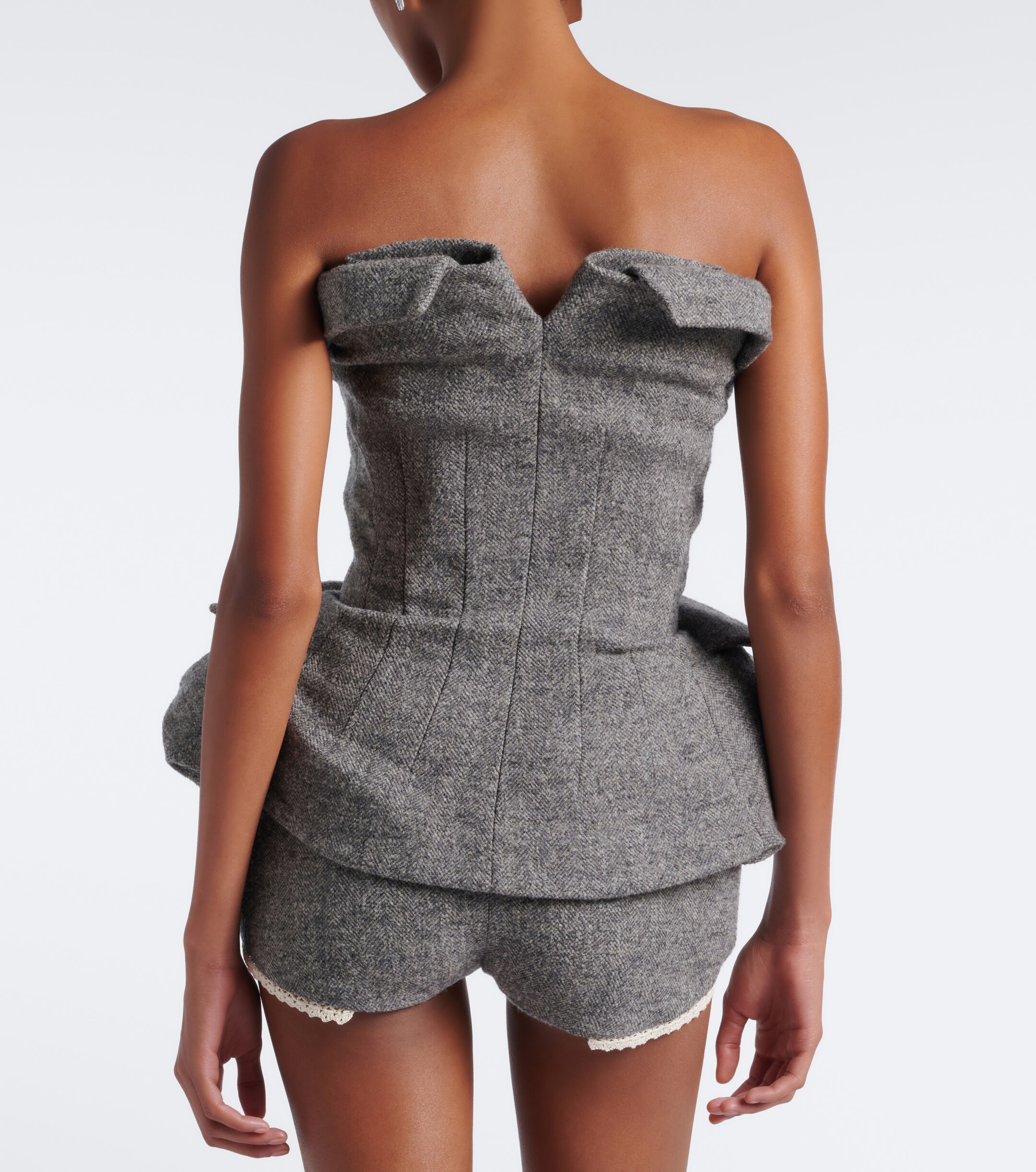 Magda Butrym Magda Butrym Herringbone peplum wool and cashmere-blend top