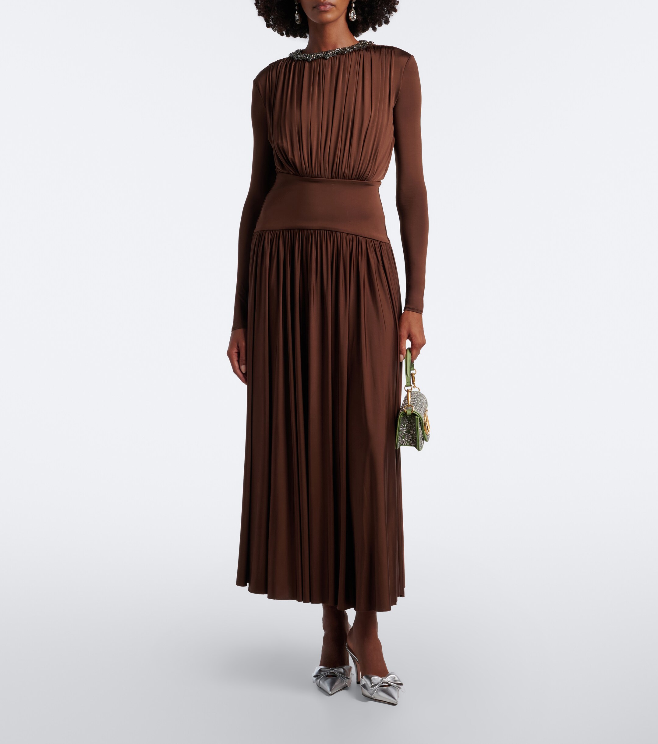 Roland Mouret Roland Mouret Embellished gathered jersey maxi dress
