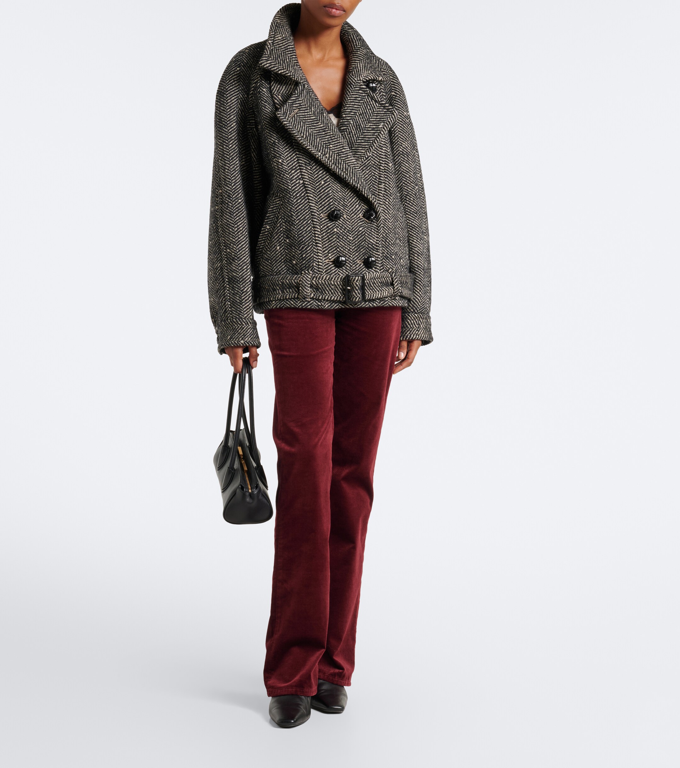 7 For All Mankind 7 For All Mankind Leggy cotton-blend velvet flared pants