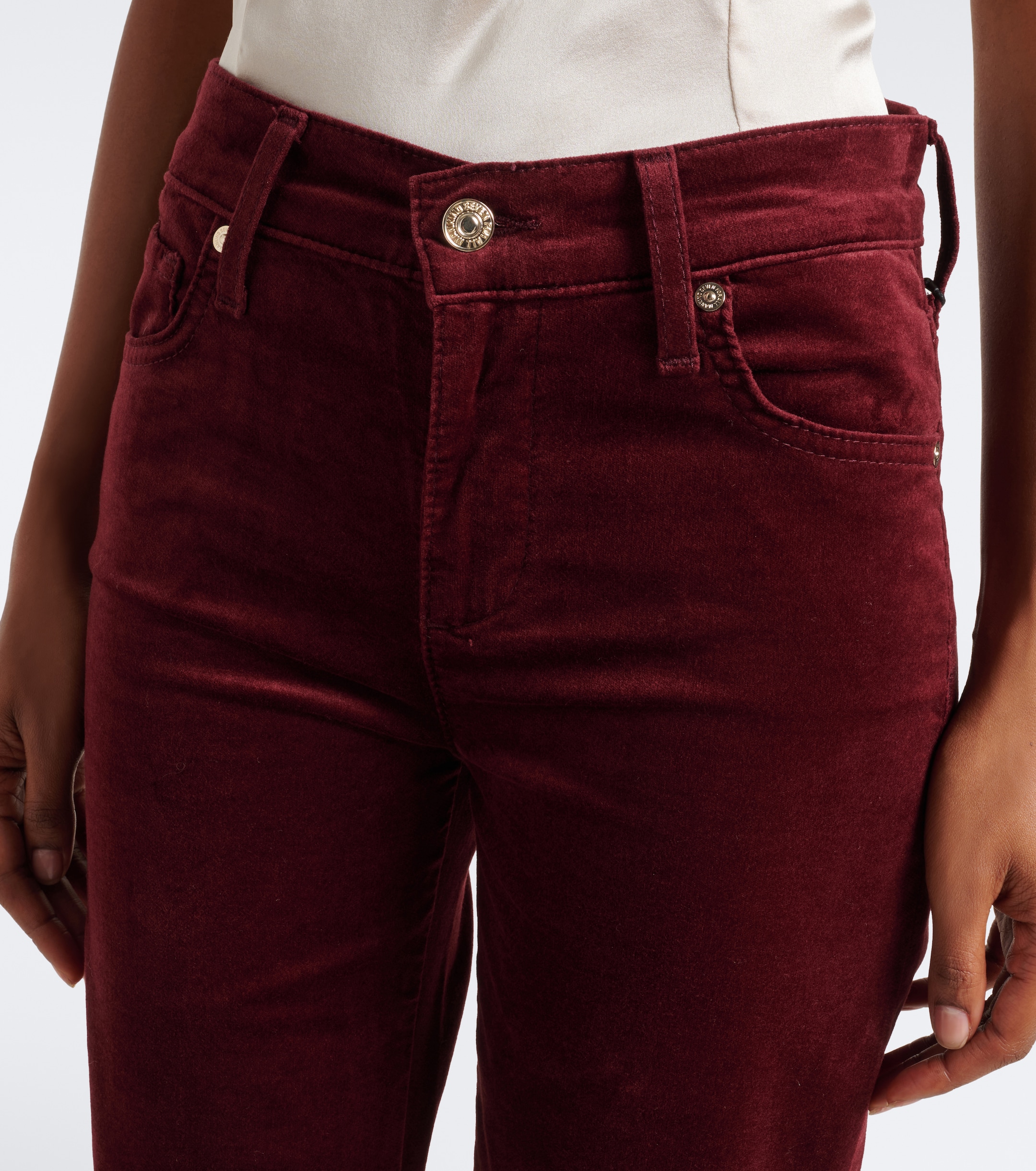 7 For All Mankind 7 For All Mankind Leggy cotton-blend velvet flared pants