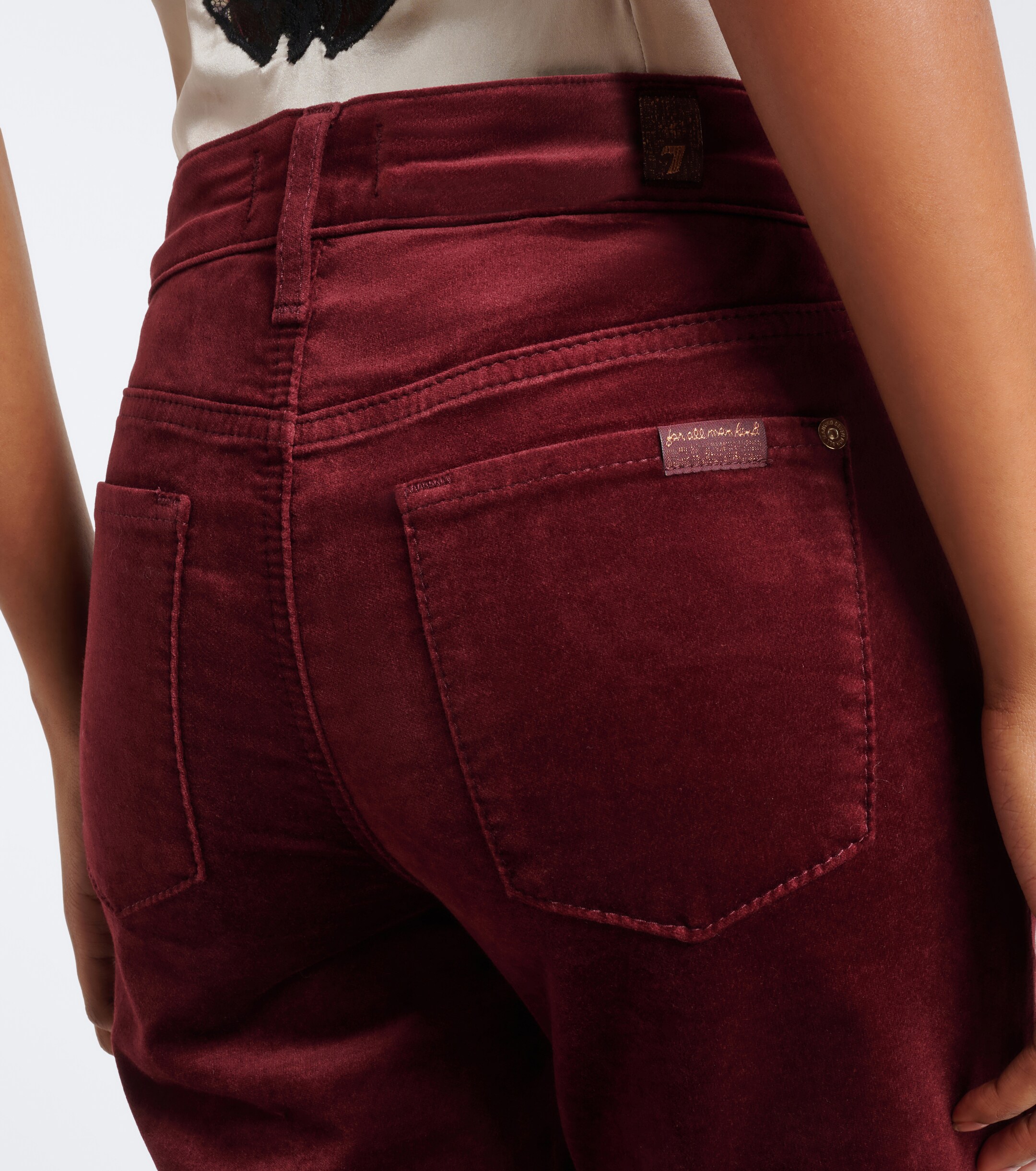 7 For All Mankind 7 For All Mankind Leggy cotton-blend velvet flared pants