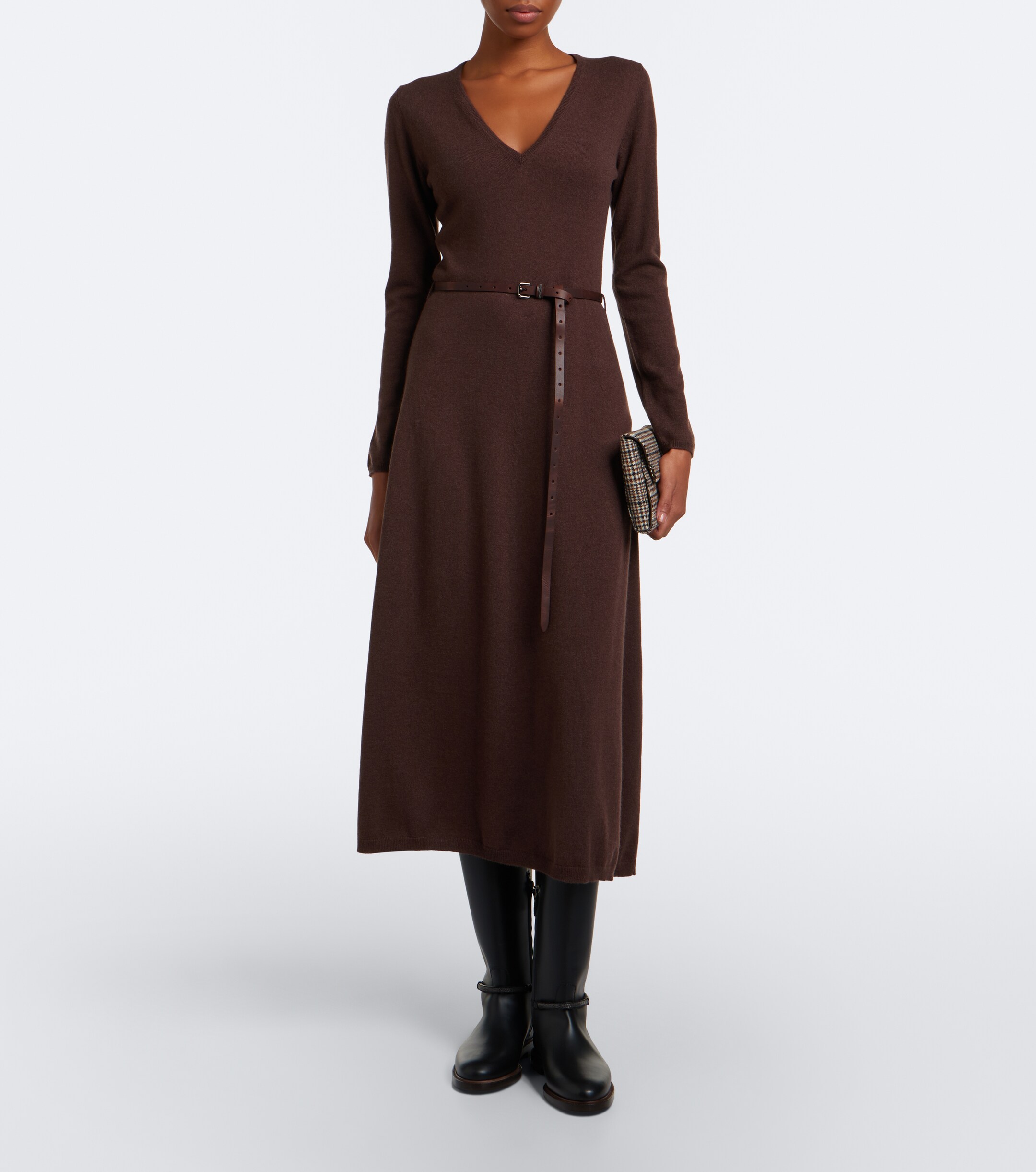 Brunello Cucinelli Brunello Cucinelli Monili belted cotton midi dress