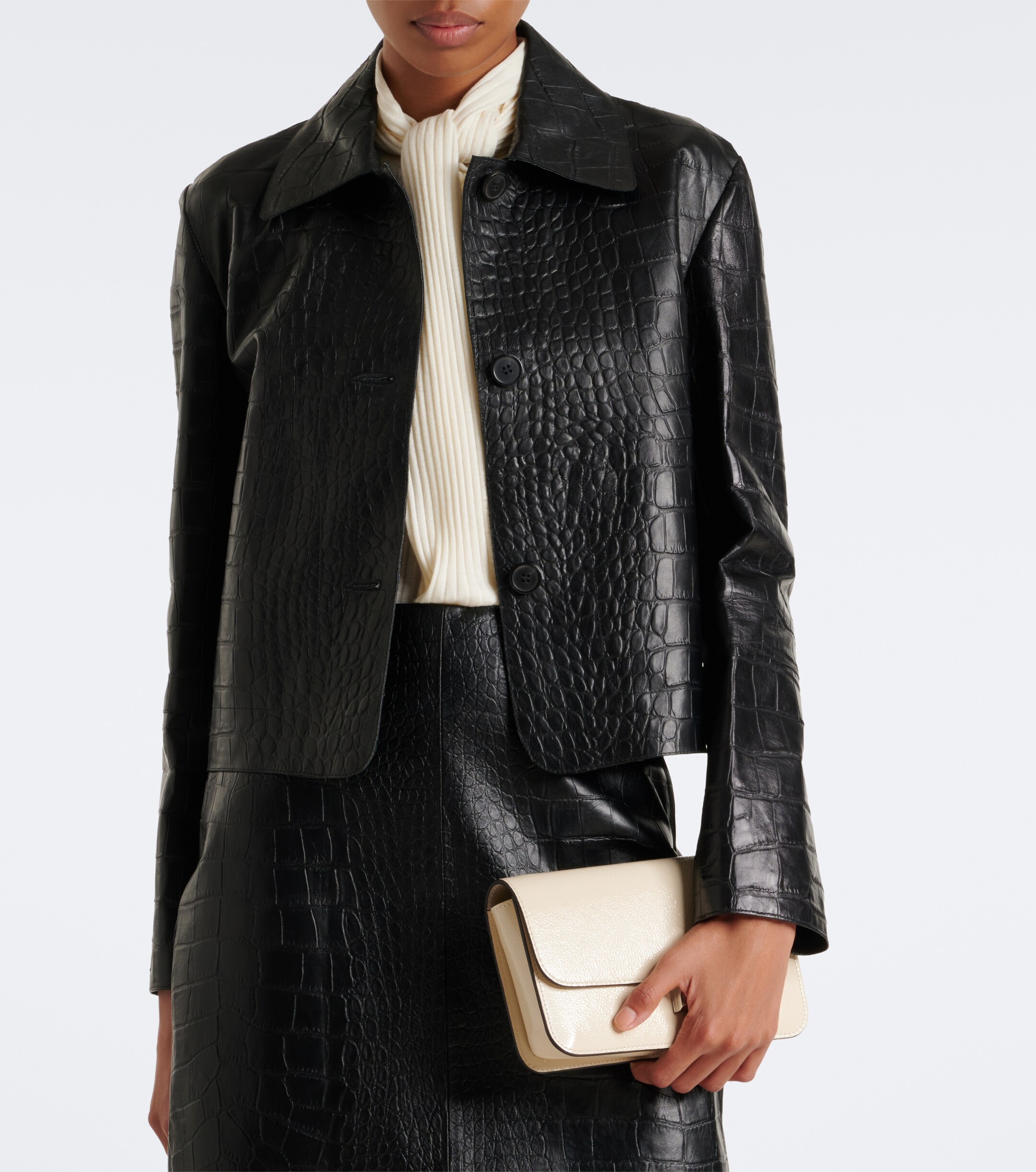 ARMA Arma Emy croc-effect leather jacket