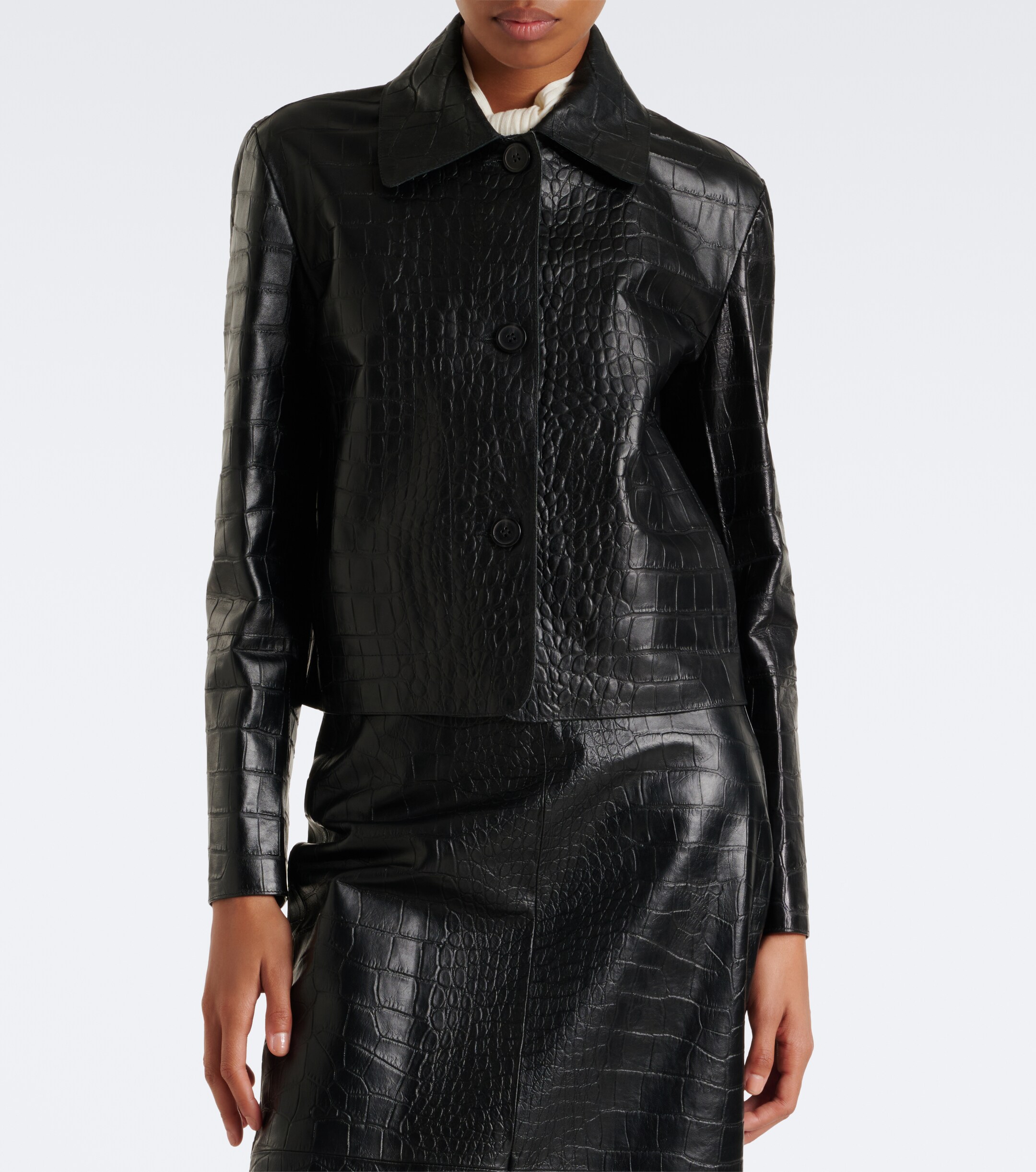 ARMA Arma Emy croc-effect leather jacket