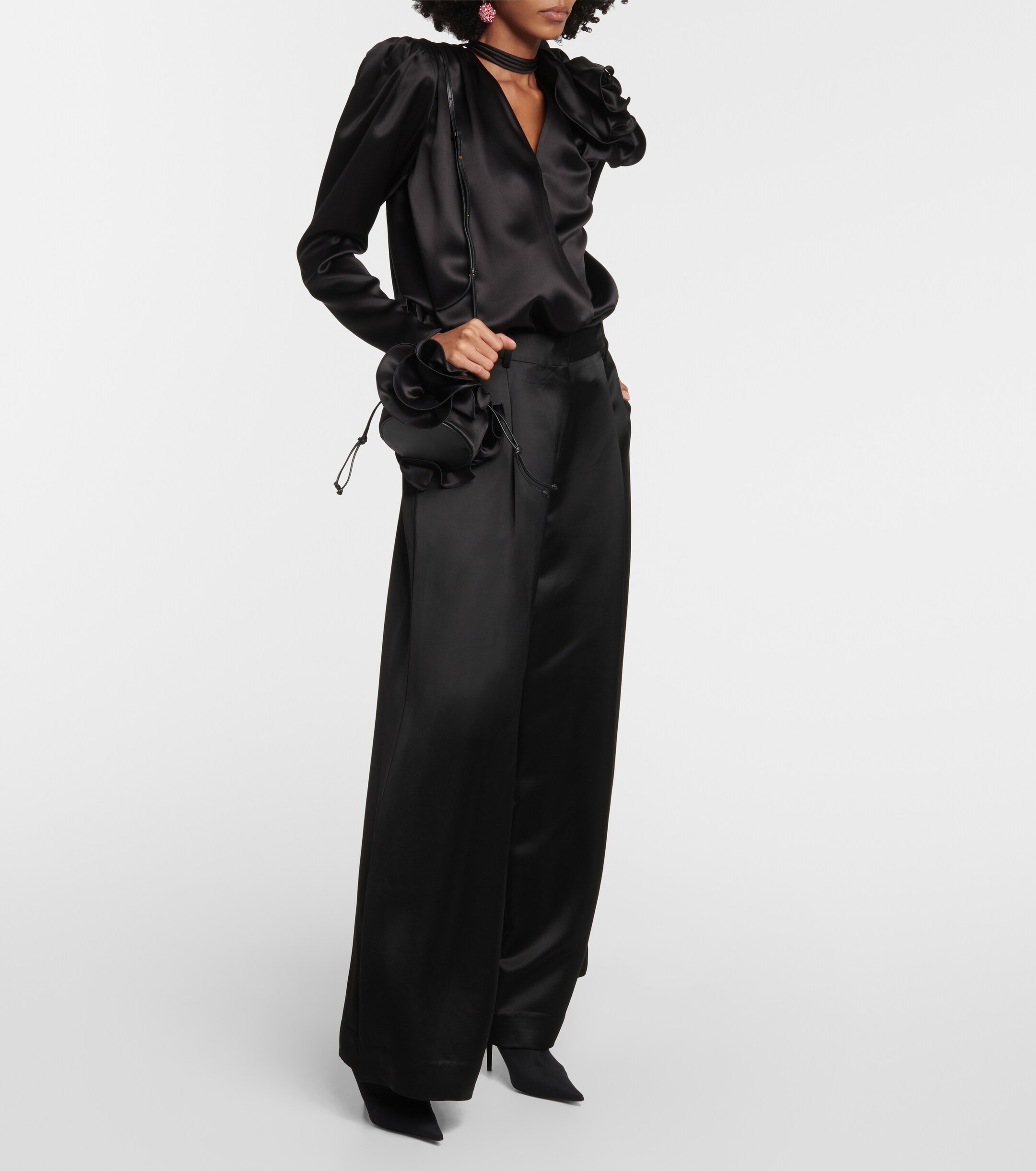 Magda Butrym Ruched satin shoulder bag