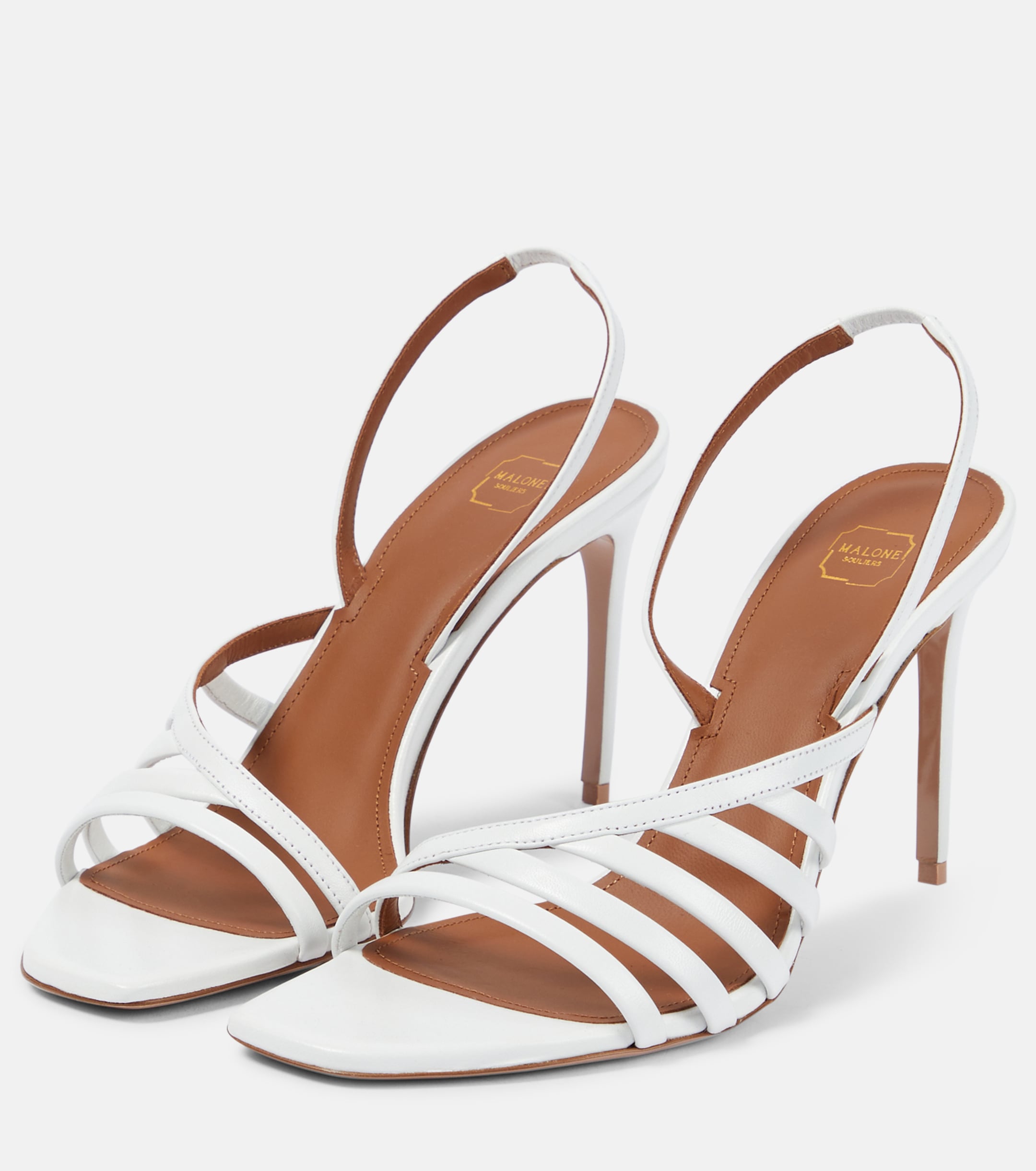 Malone Souliers Ama 90 leather slingback sandals thumbnail