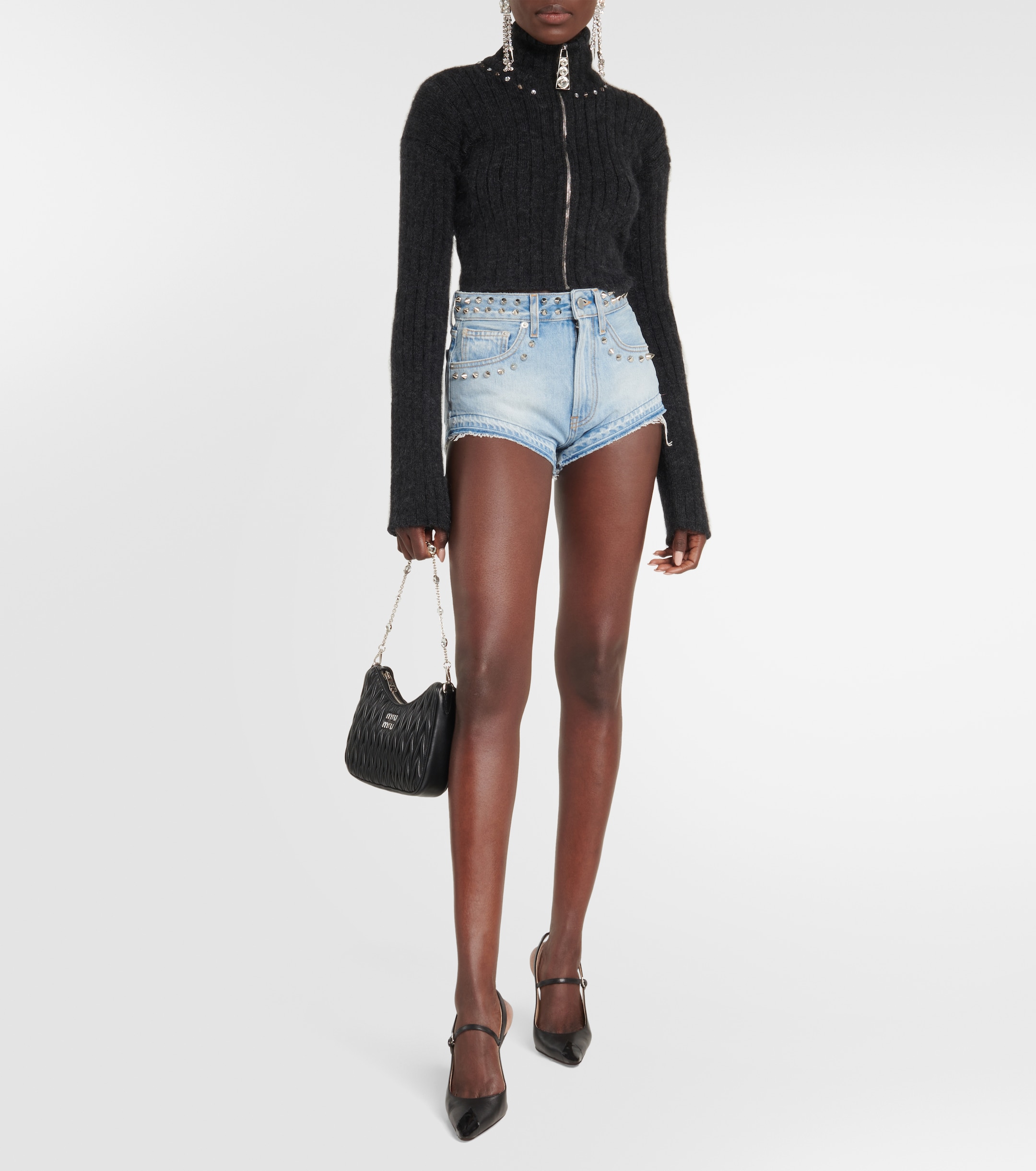 Alessandra Rich Embellished wool-blend sweater
