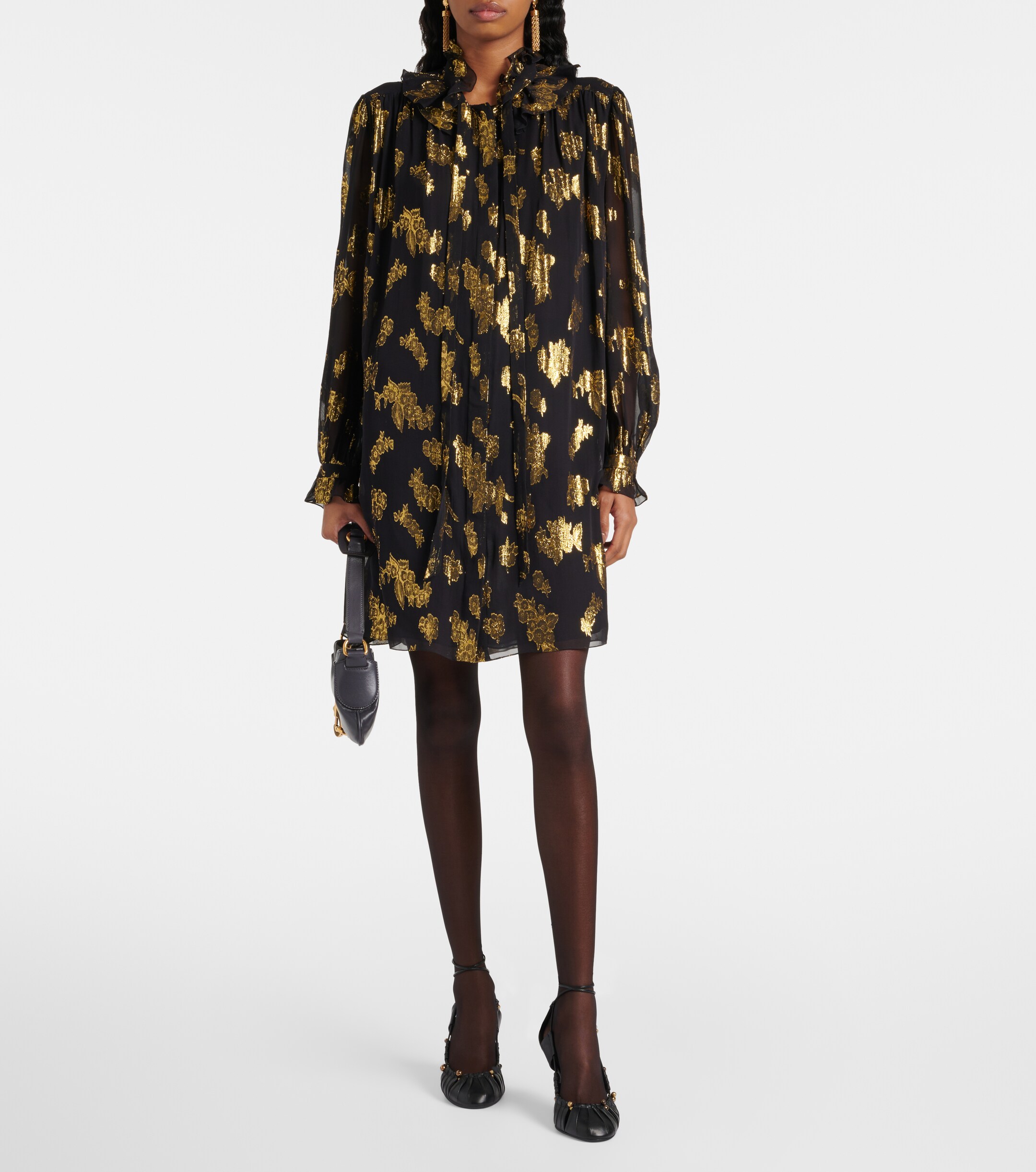 Chloé Ruffled silk-blend minidress