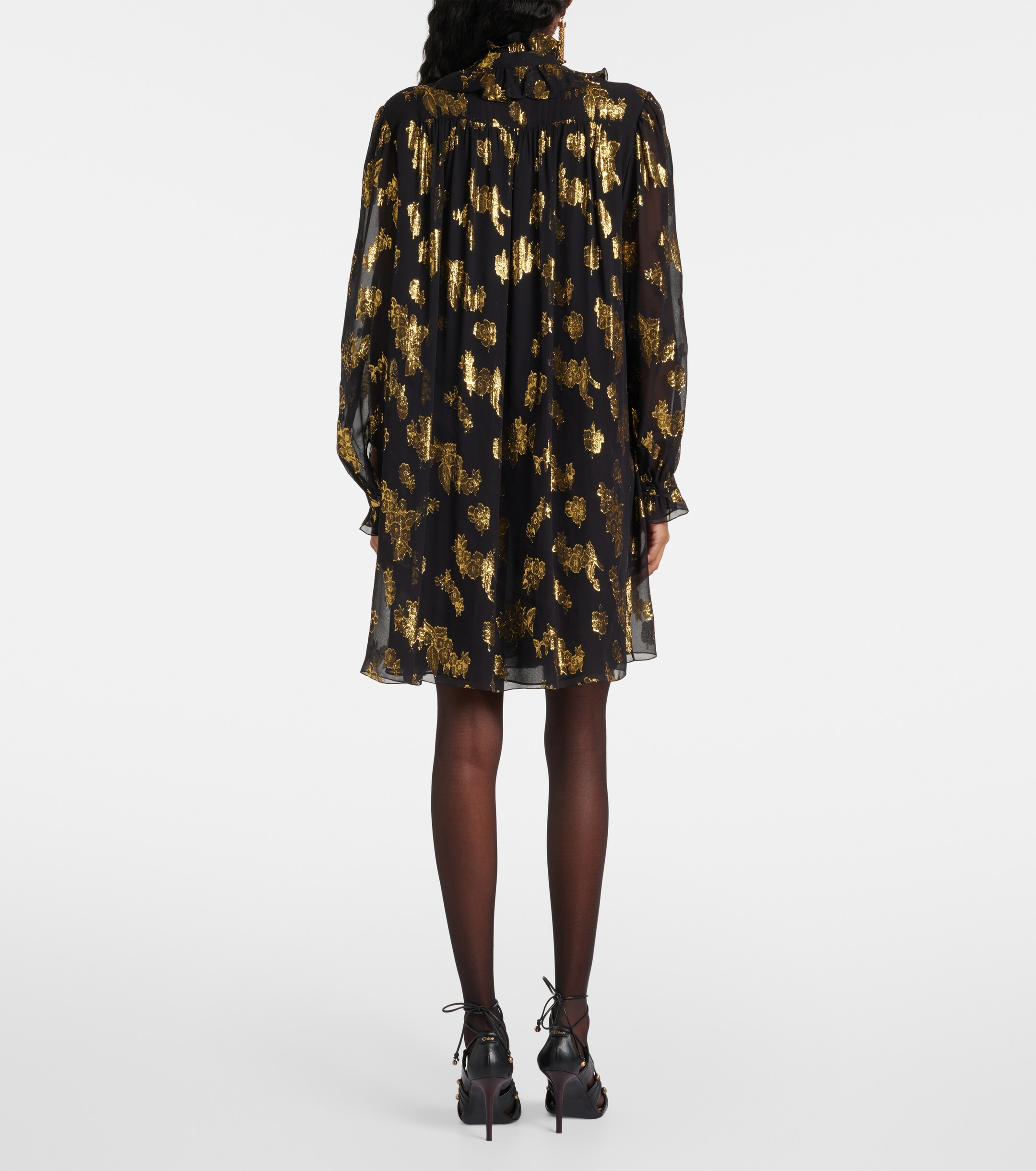 Chloé Ruffled silk-blend minidress