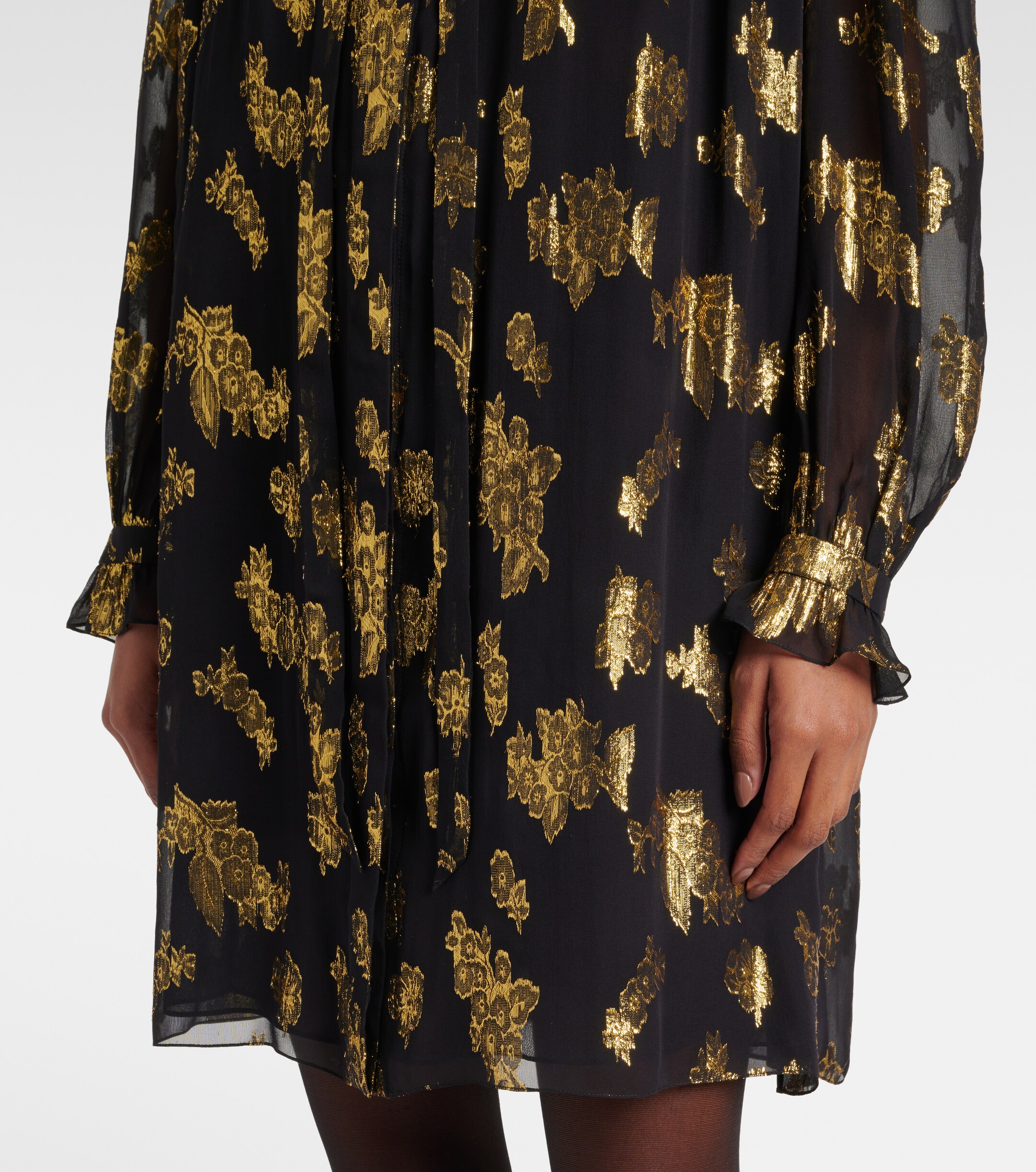 Chloé Ruffled silk-blend minidress